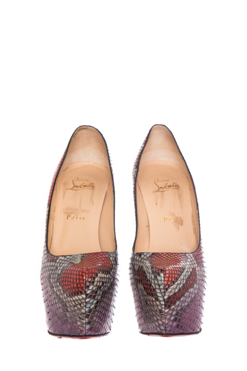 Christian Louboutin Multi Color Daffodile Python Pump SZ 40