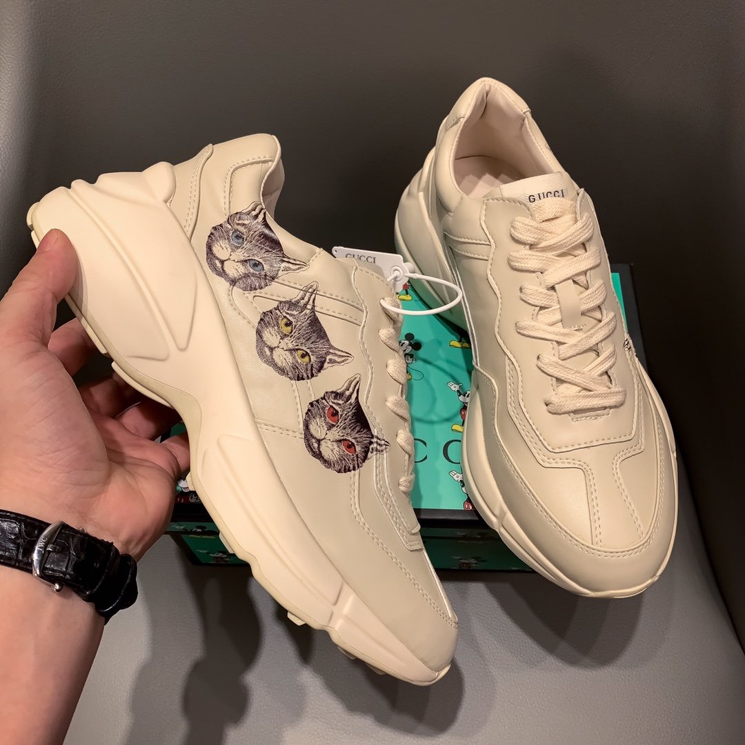 GLM-GCI  RHYTON VINTAGE TRAINER CAT  WHITE SNEAKER 142