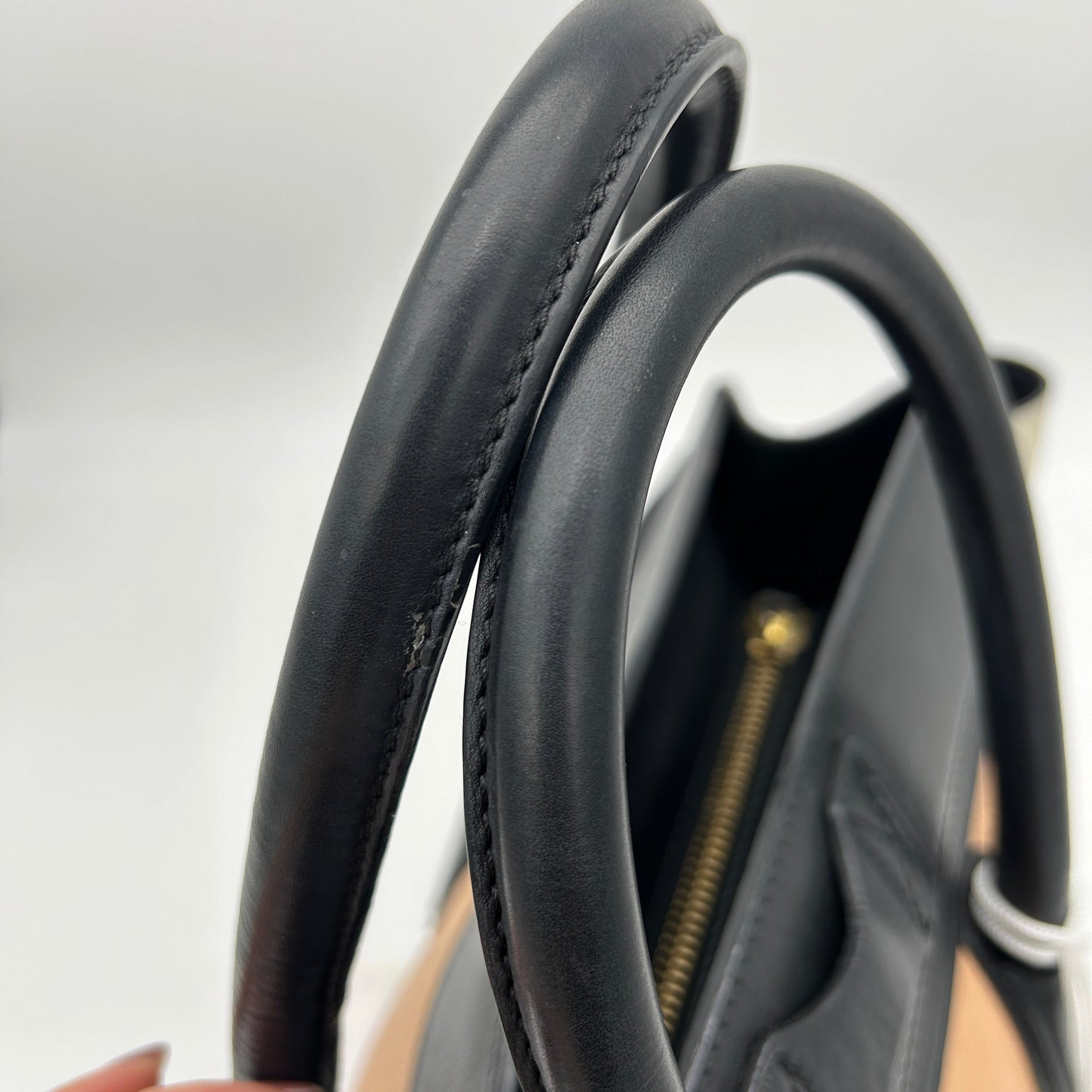 Celine Mini Luggage Tri-Color Anthracite Satin Calfskin Handbag