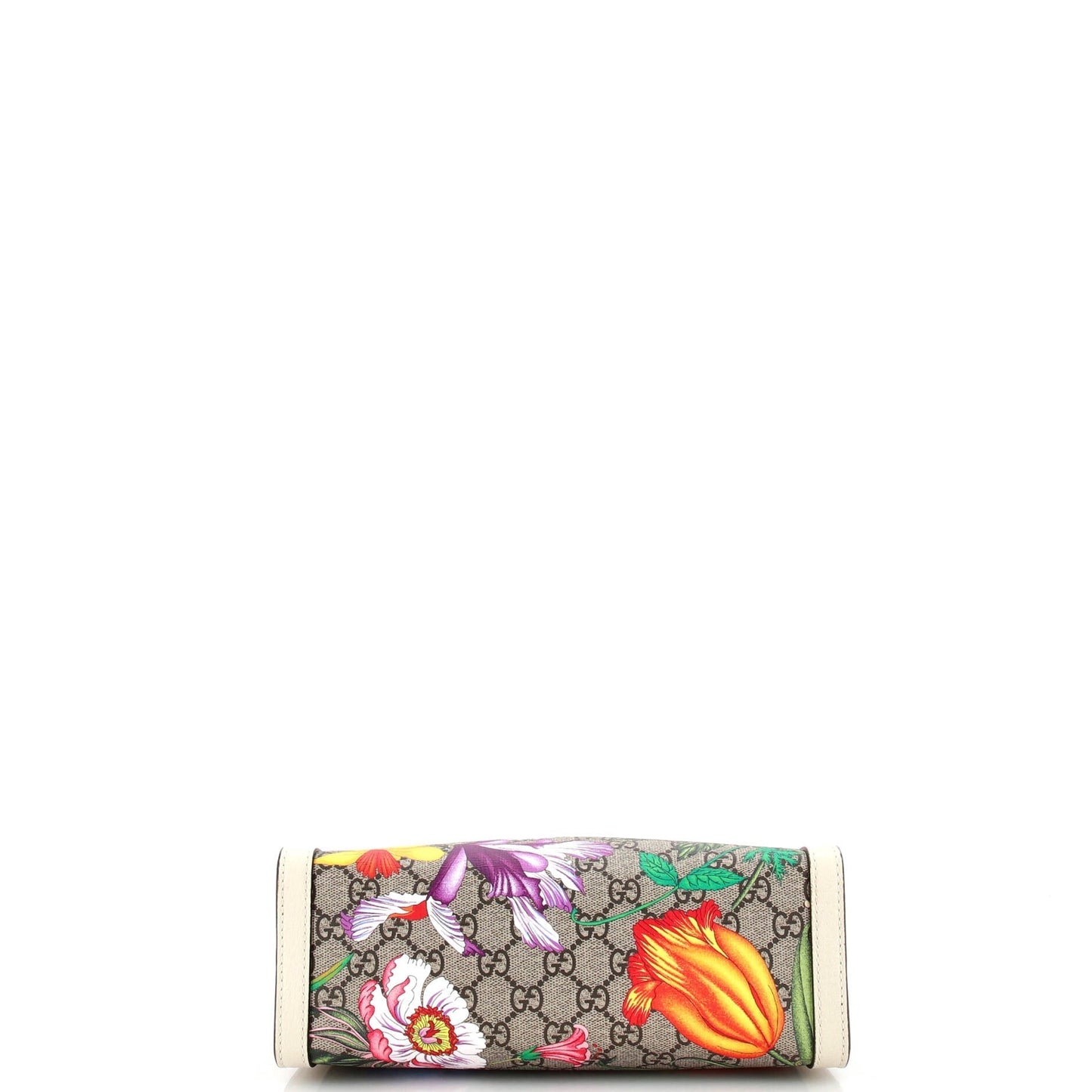 Padlock Chain Tote Flora GG Coated Canvas Small