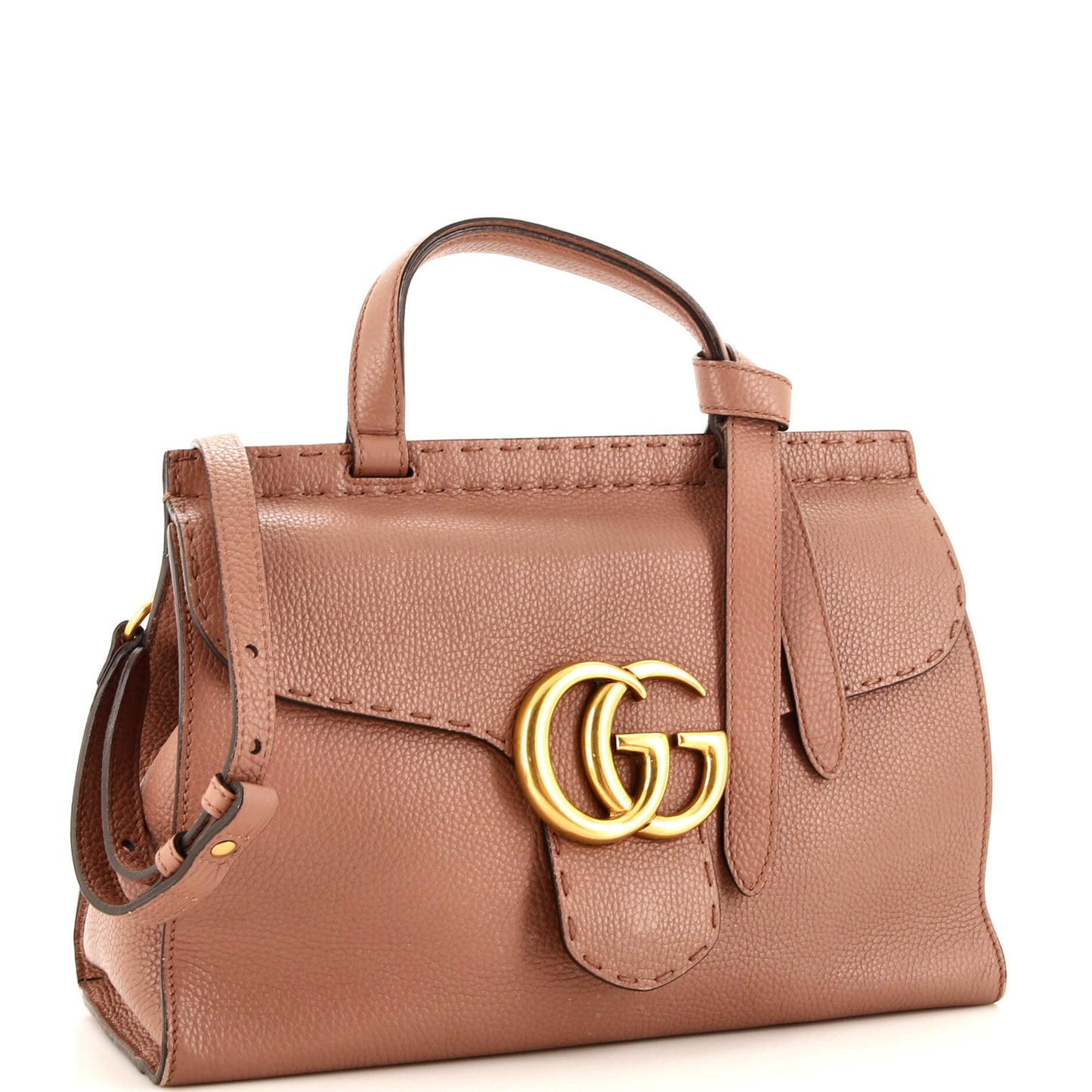 GG Marmont Top Handle Bag Leather Small