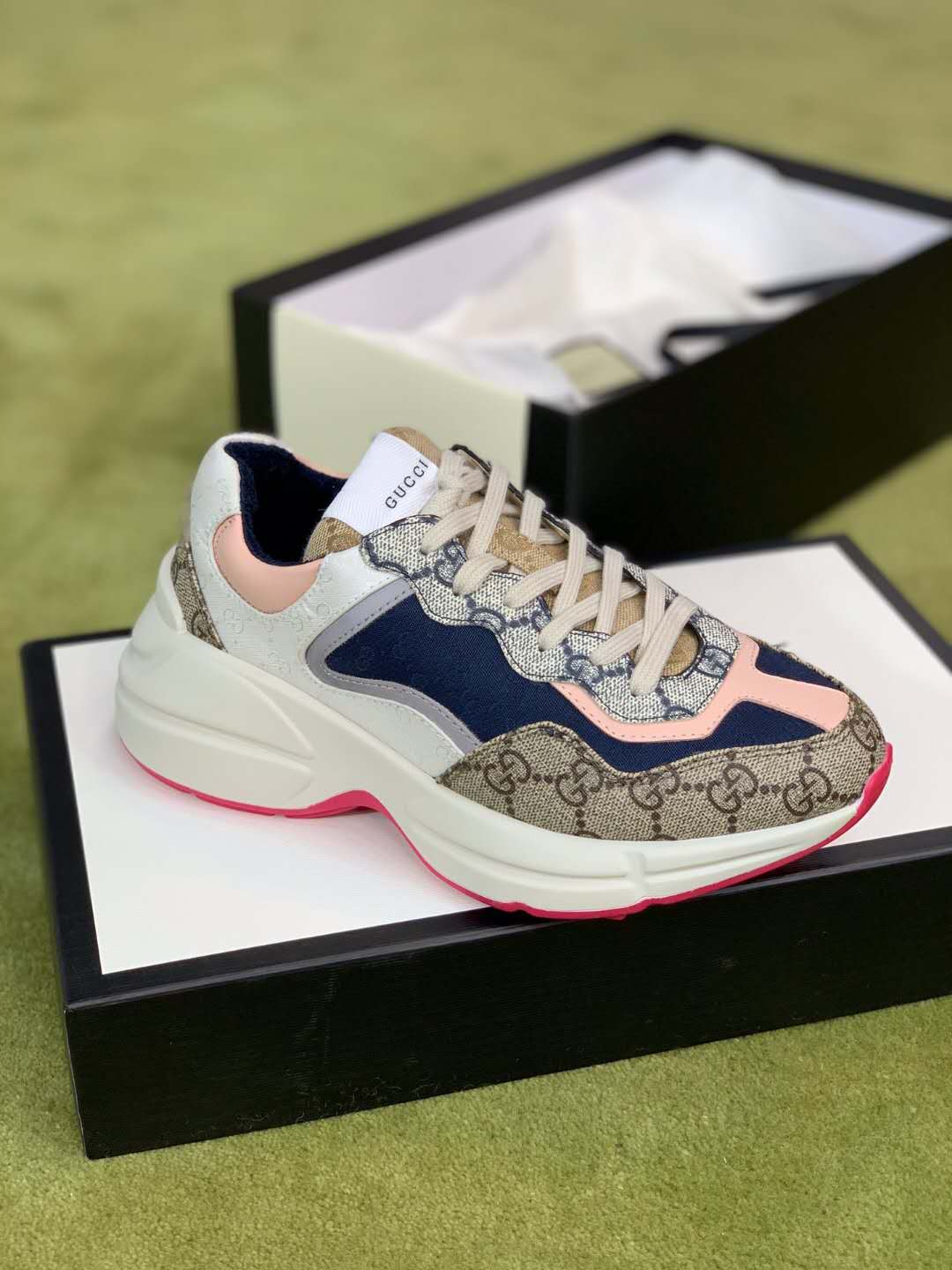 GLM-GCI Rhyton GG Brown Pink Sneaker 046
