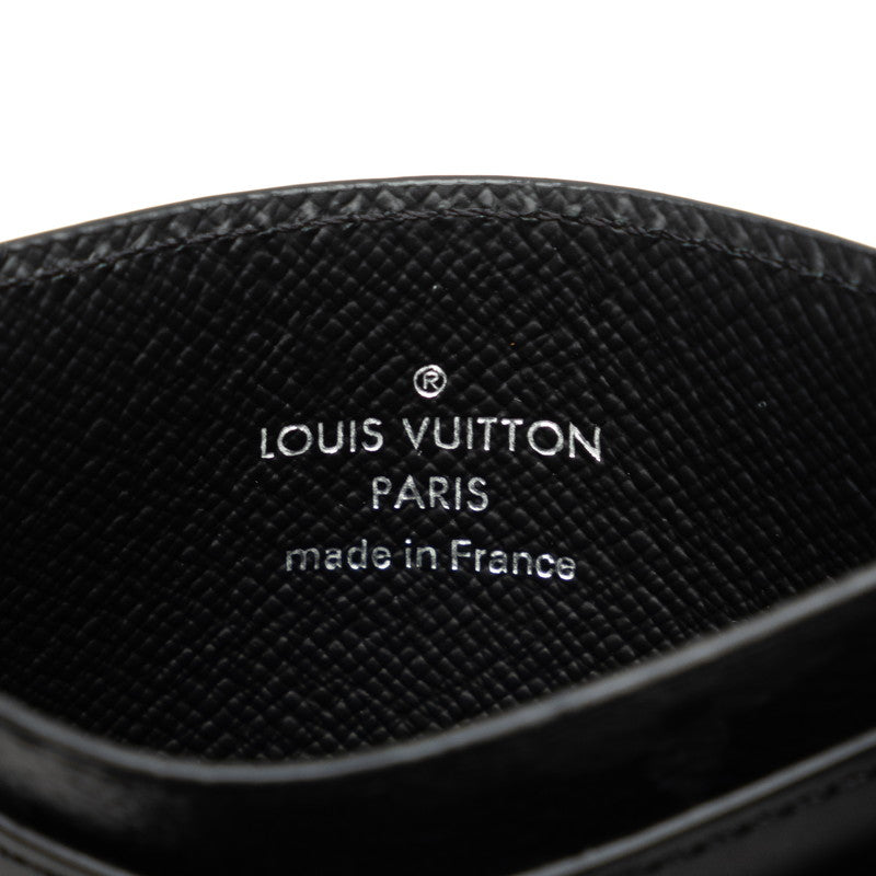 Louis Vuitton Monogram Eclipse Porte Jaeger Le Coultre Double Card Case M62170 Black PVC Leather Men LOUIS VUITTON