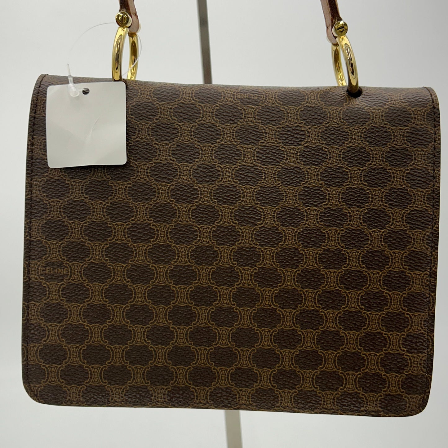 CELINE Macadam Canvas Hand Bag PVC Brown 2101217990394