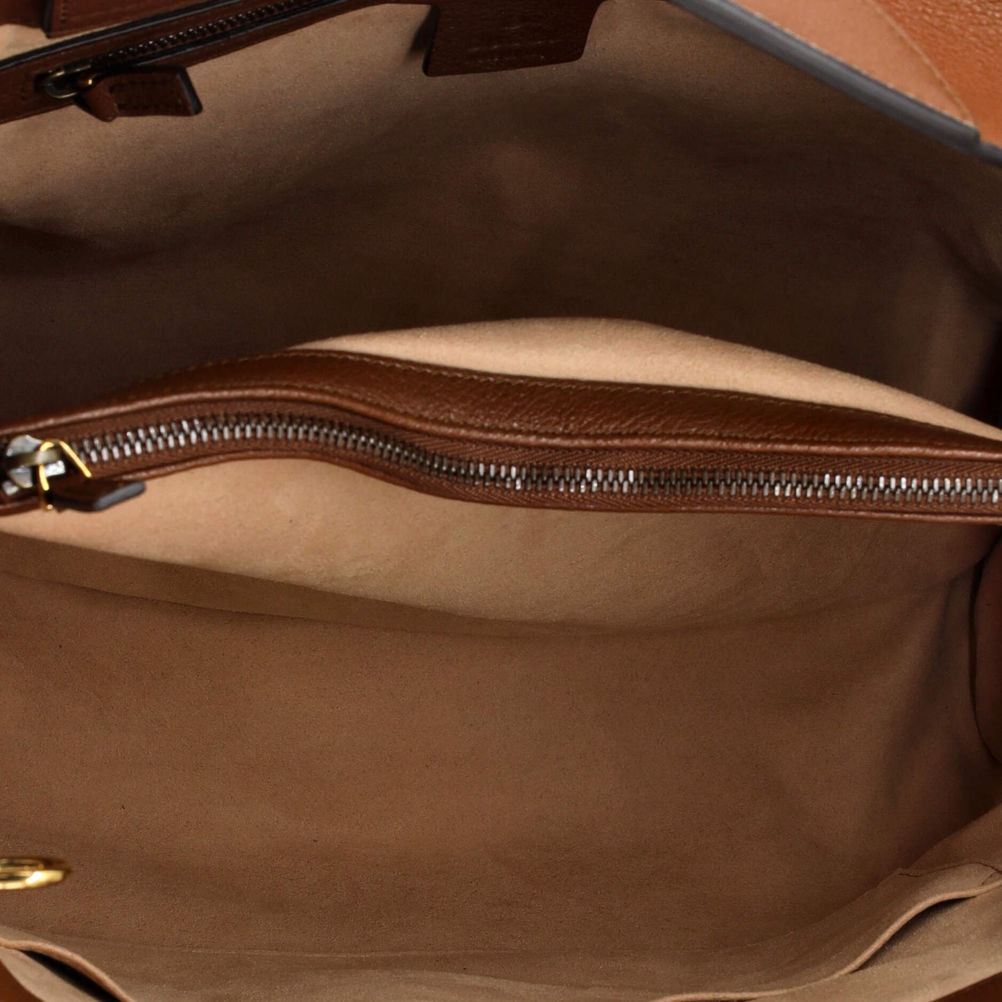 Diana NM Logo Bamboo Handle Tote Embossed Leather Medium