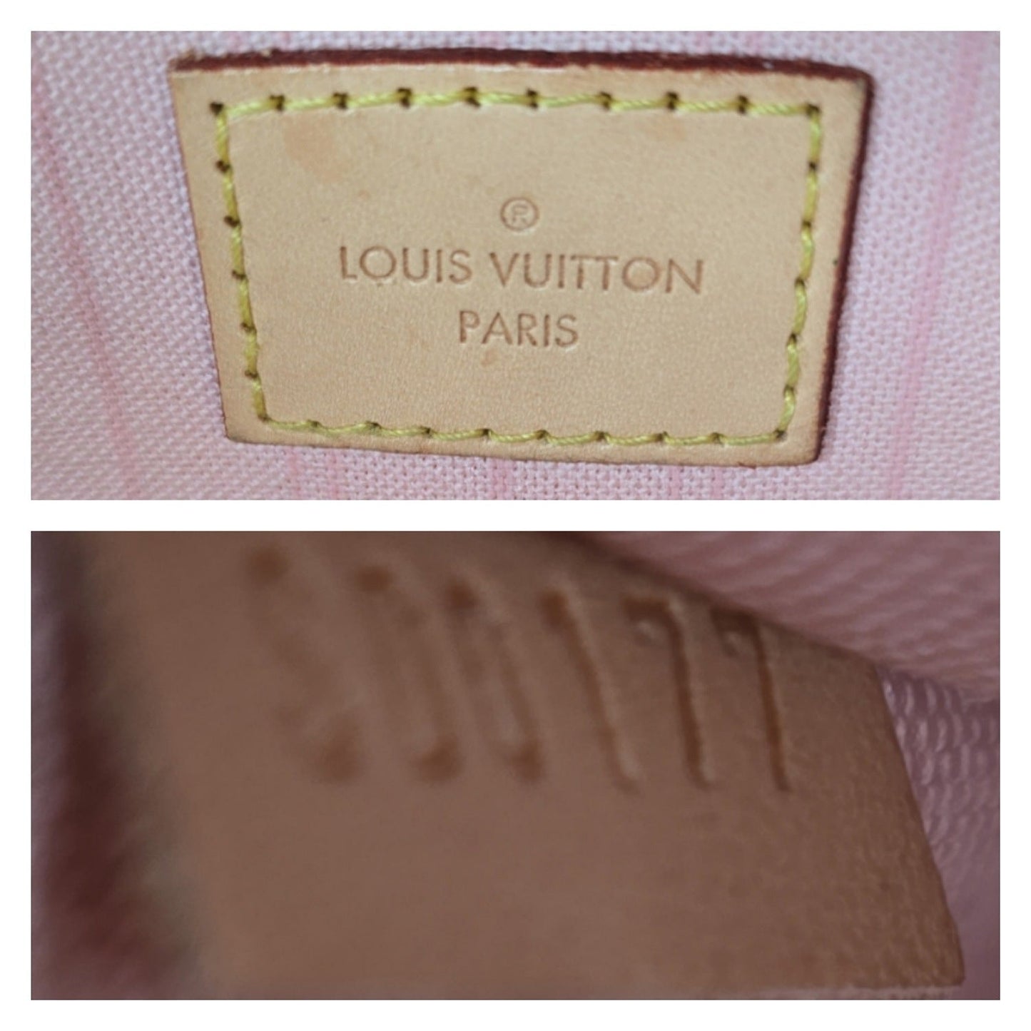 Louis Vuitton Damier Azur Pochette Wristlet Rose Ballerine