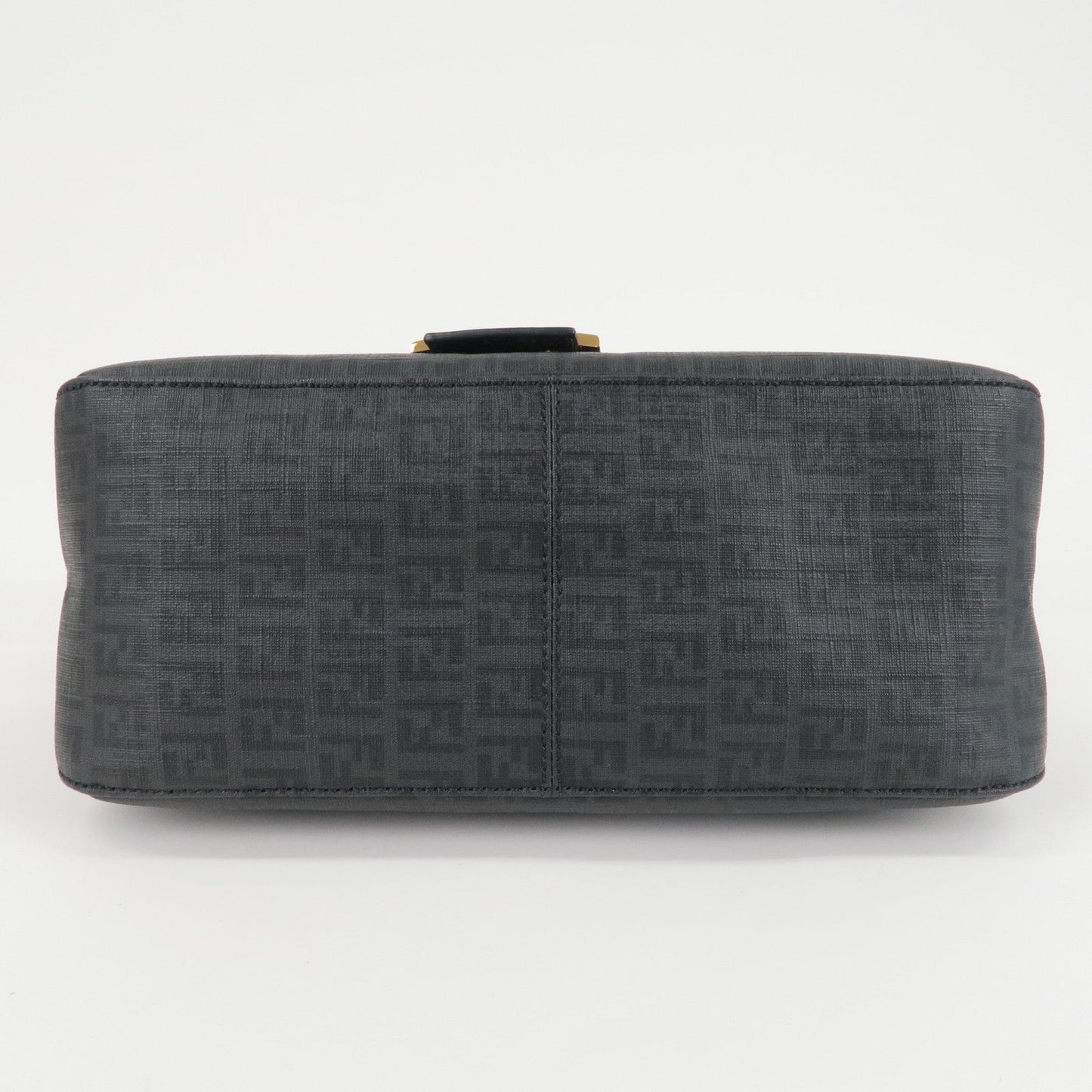 FENDI Zucchino Mamma Baguette PVC Leather Bag Black 8BR001