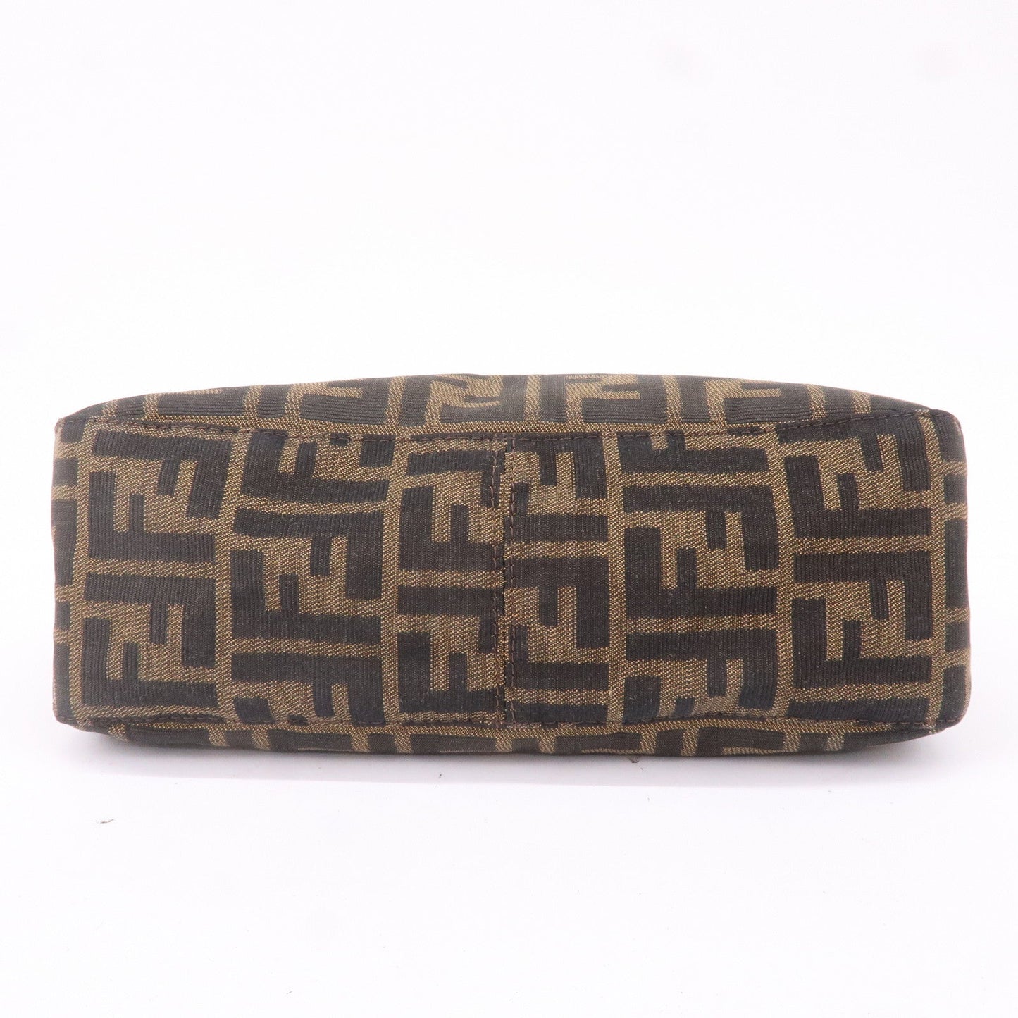 FENDI Zucca Canvas Leather Shoulder Bag Khaki Black Brown 26725