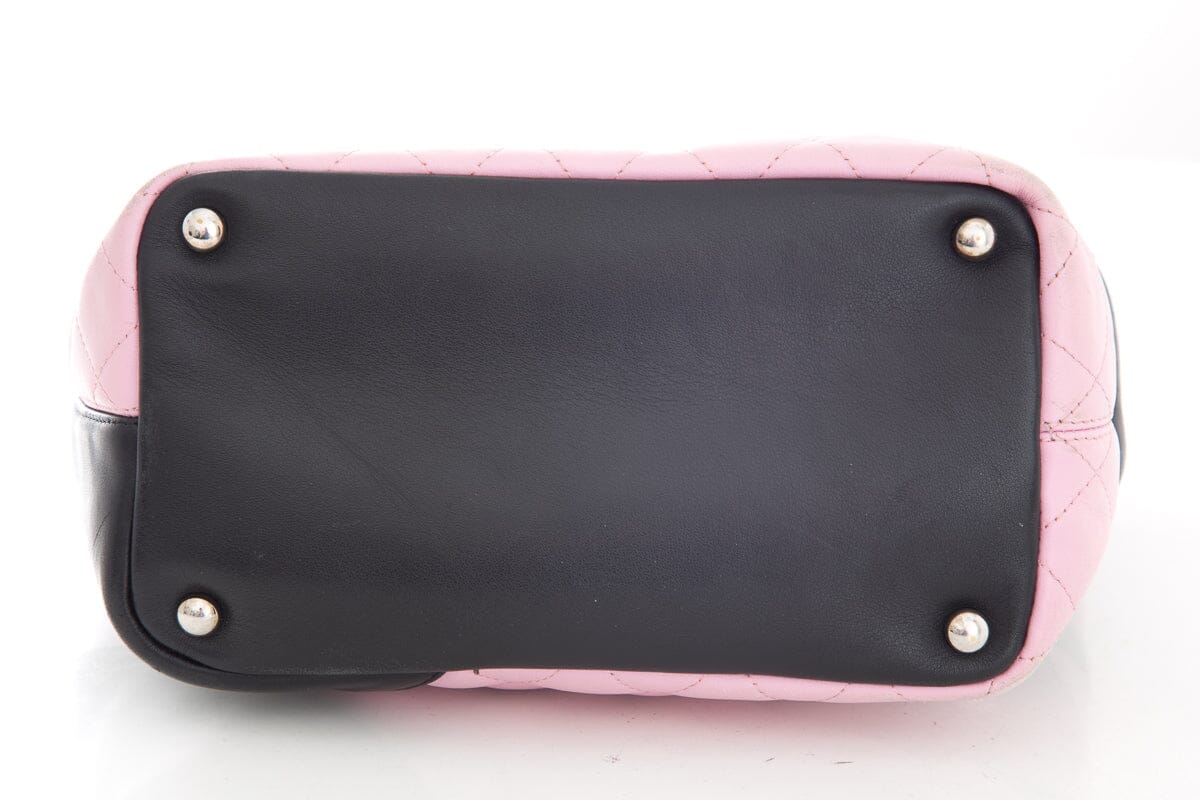 Chanel Vintage Pink and Black Small Linge Cambon Handbag