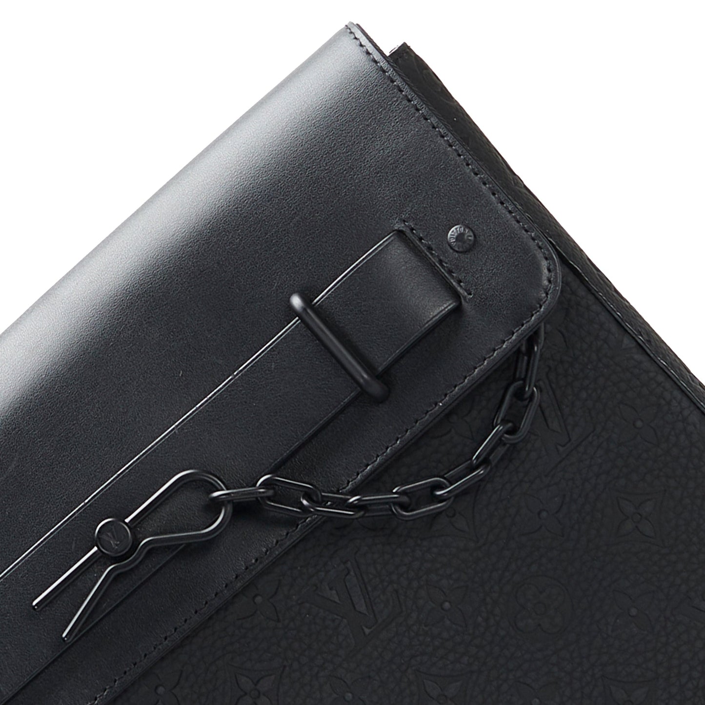 Black Louis Vuitton Monogram Taurillon Pochette Steamer Clutch Bag
