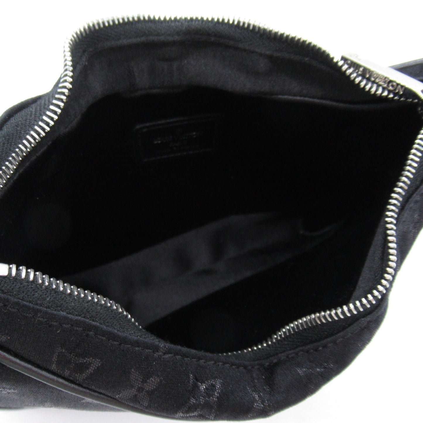 Louis Vuitton Little Bronze Accessories Bag PVC ted Canvas Monogram Satin  Black M92142