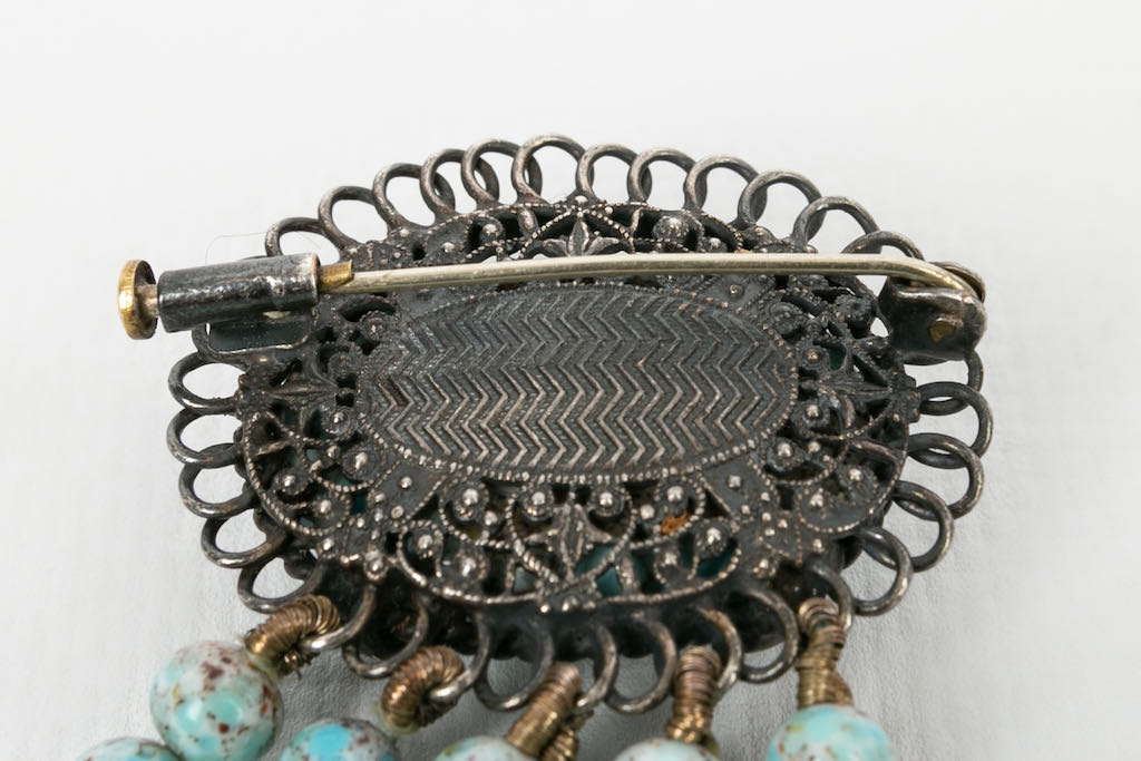 Broche ancienne turquoise
