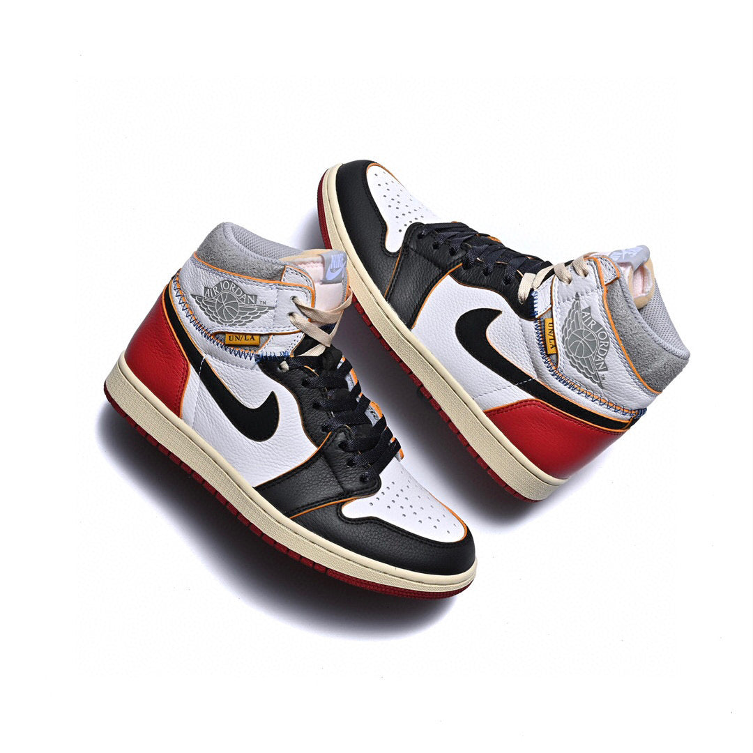 GLM - Union x AJ1 High white and red stitching