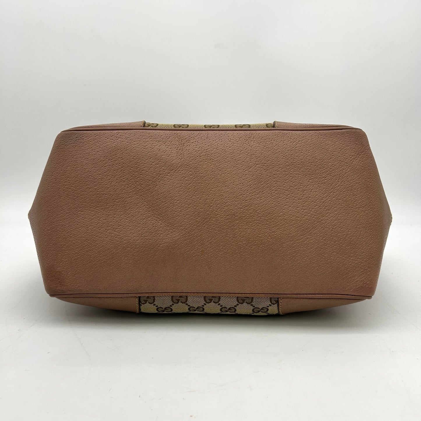 GUCCI Monogram Medium Bree Zippered Tote Beige Tabacco LA9849