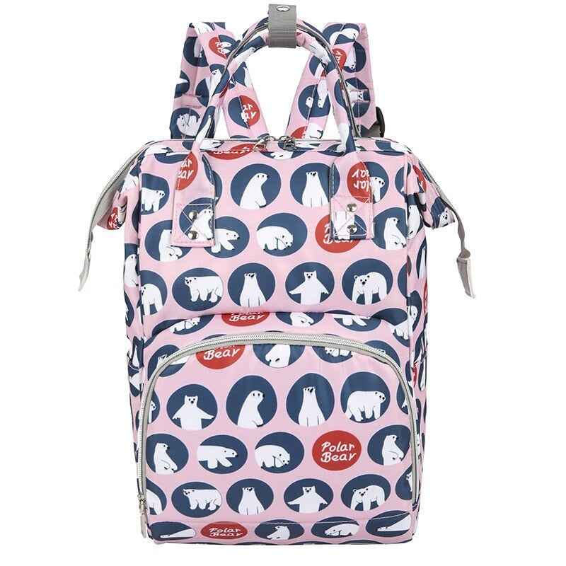 Cartoon Print Large Capacity Baby Care Diaper Backpack