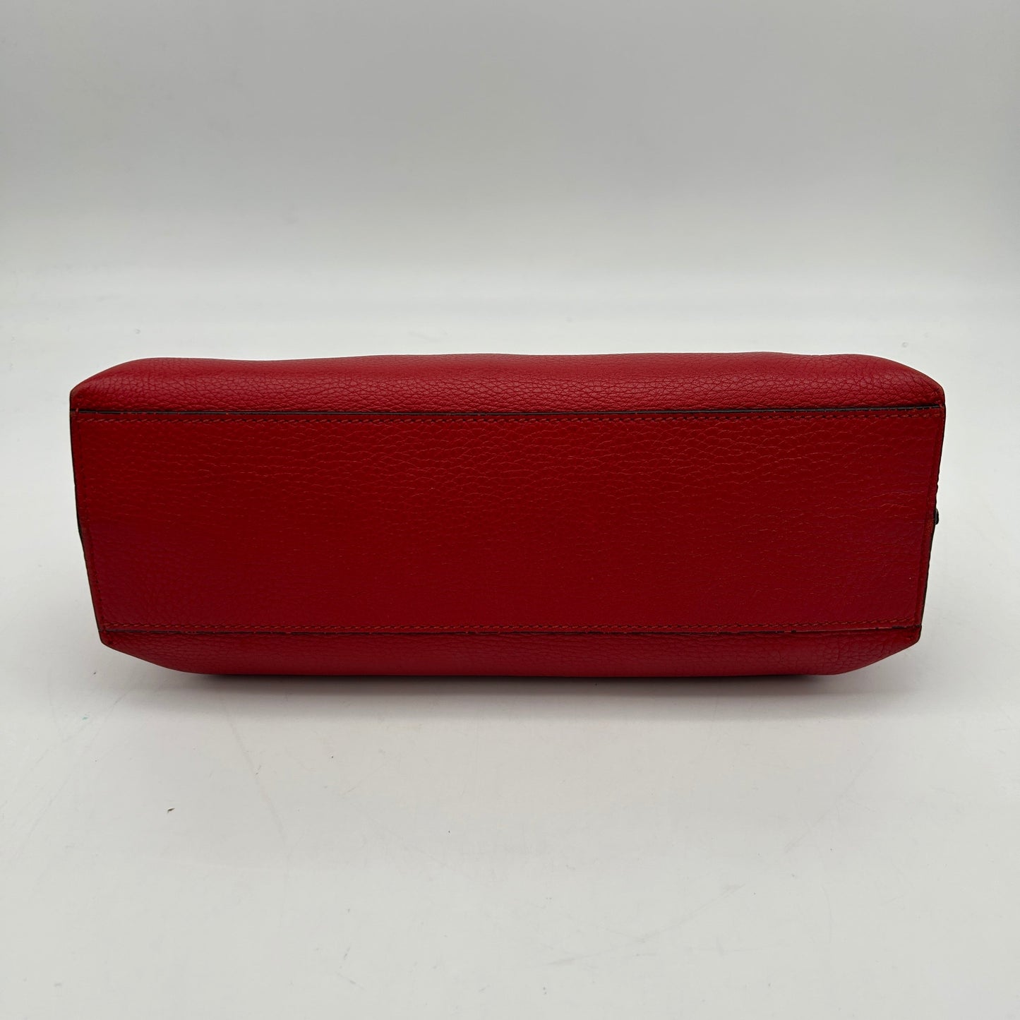 Gucci Hibiscus Red Calfskin Bamboo Top Handle Bag Small
