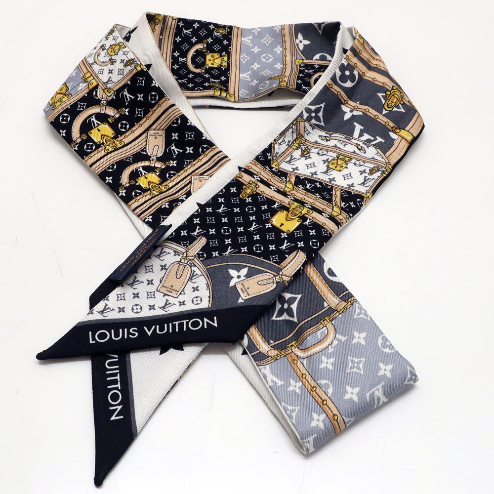 Louis Vuitton monogram LV logo silk small black x white reversible other