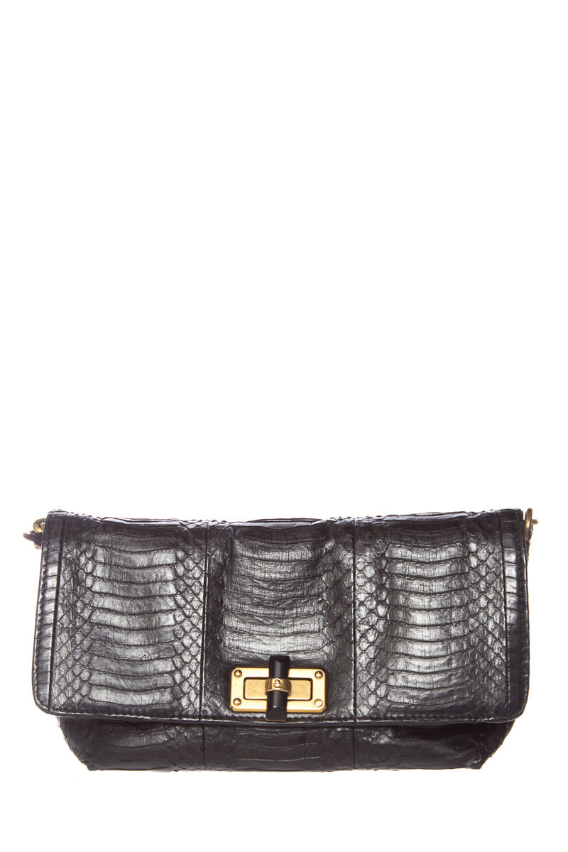 Lanvin Black Python Handbag