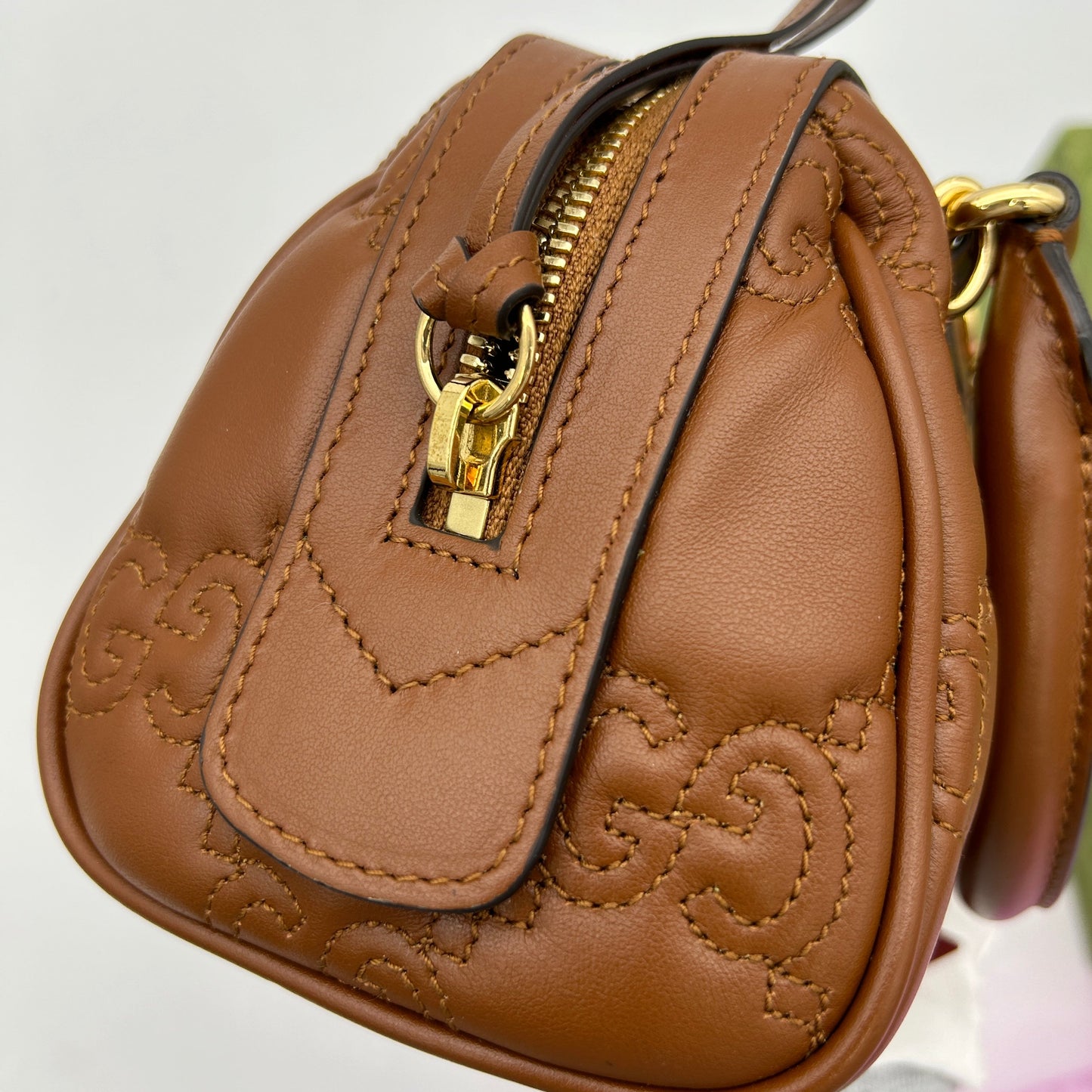 Gucci GG Matelasse Brown 2way Mini Travel Bag