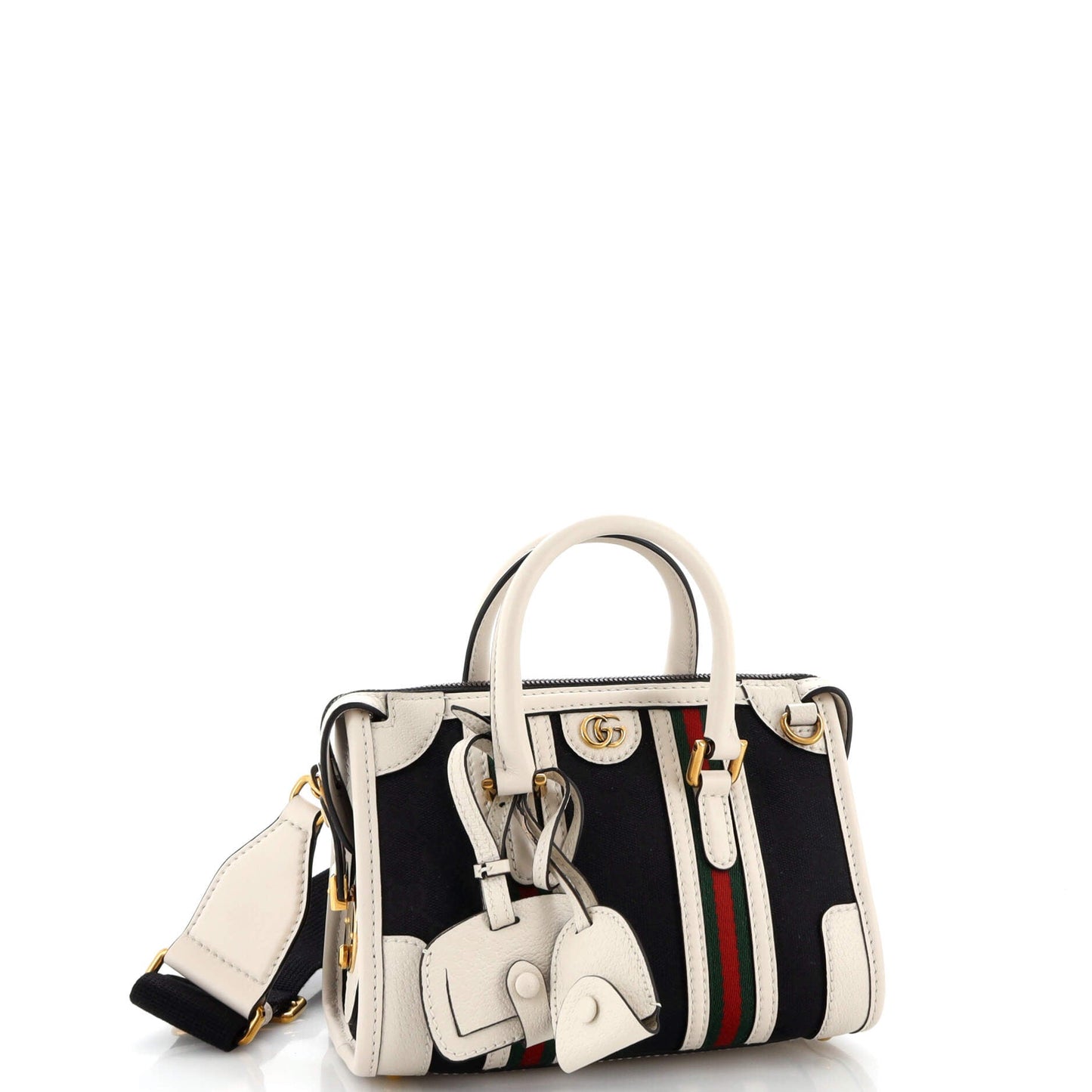 Bauletto Top Handle Bag GG Canvas and Leather Small