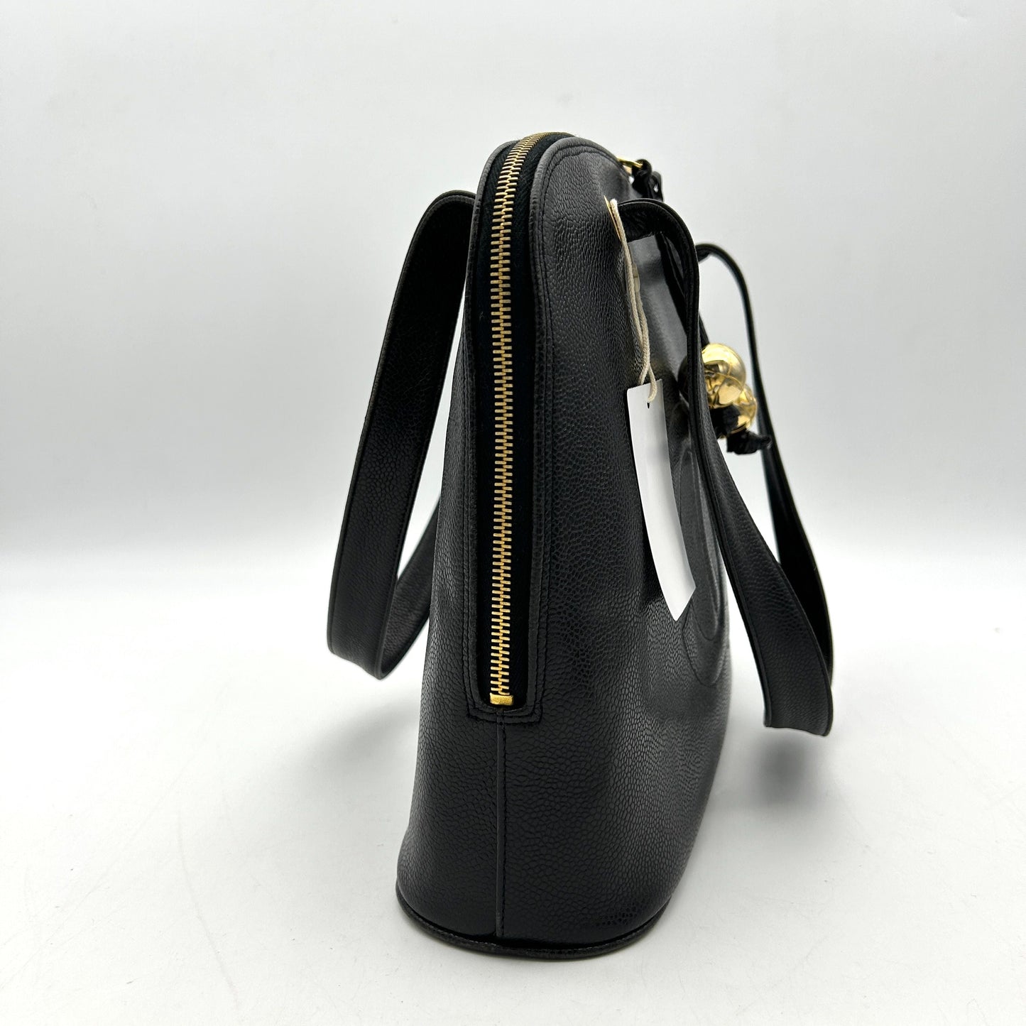 Pre-owned CHANEL Caviar Large CC Shoulder Bag Black  WD012636