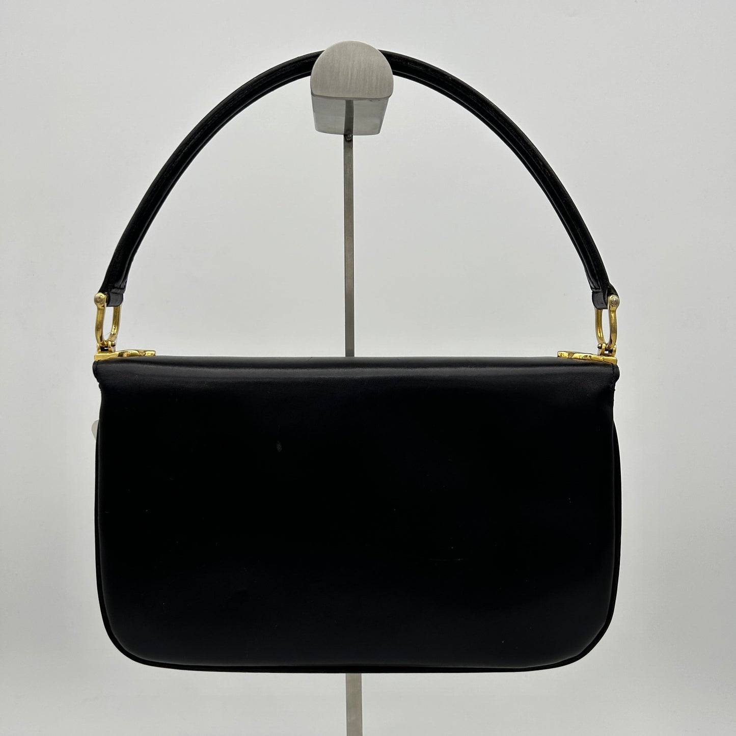 Celine Black Leather Buckle Handbag Small