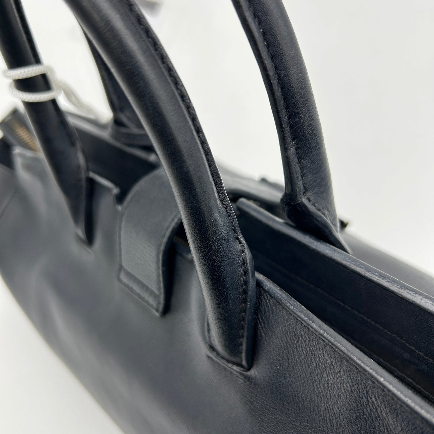 Saint Laurent Downtown Cabas Black Leather Tote Bag