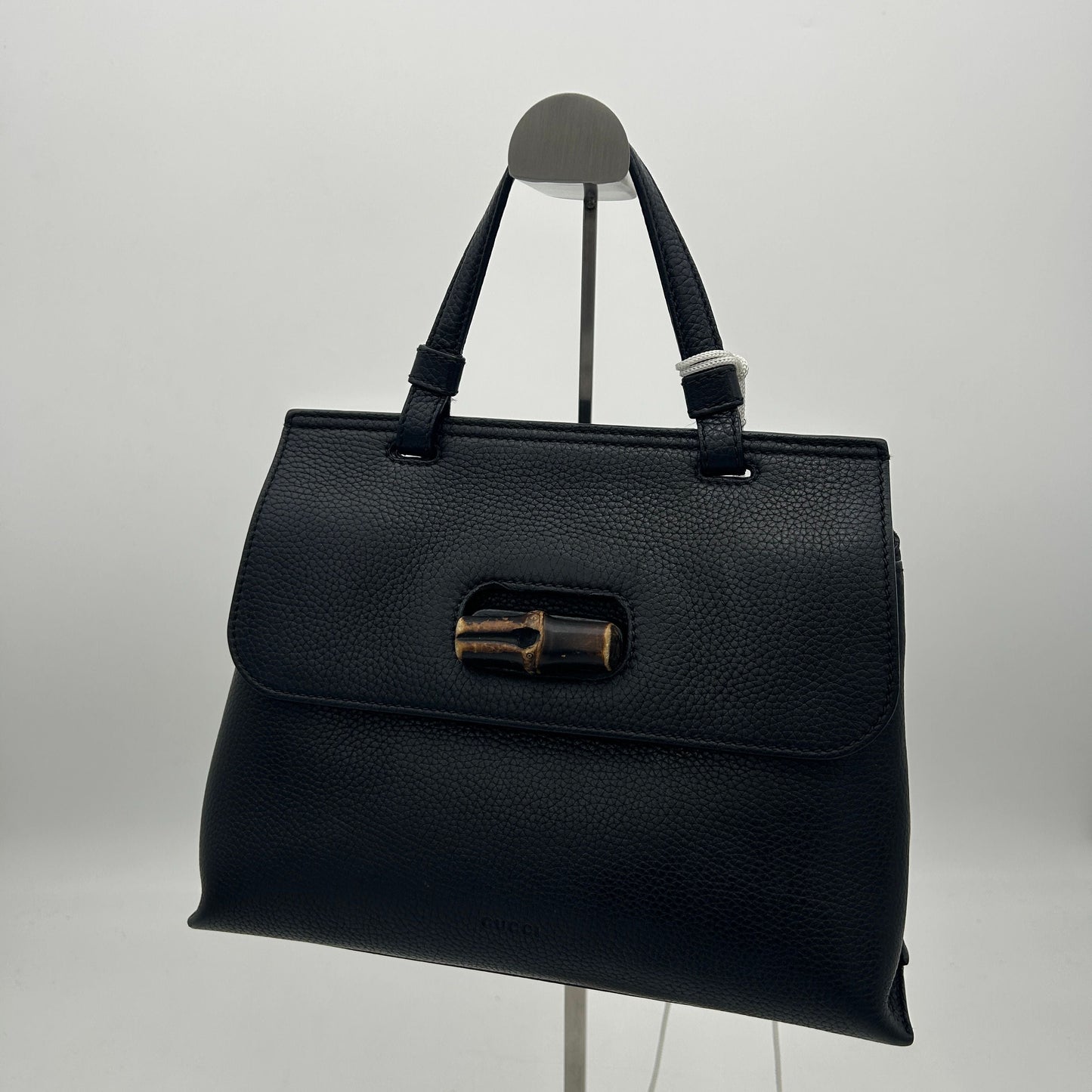 Bamboo daily top handle leather handbag Gucci Black in Leather LA12350