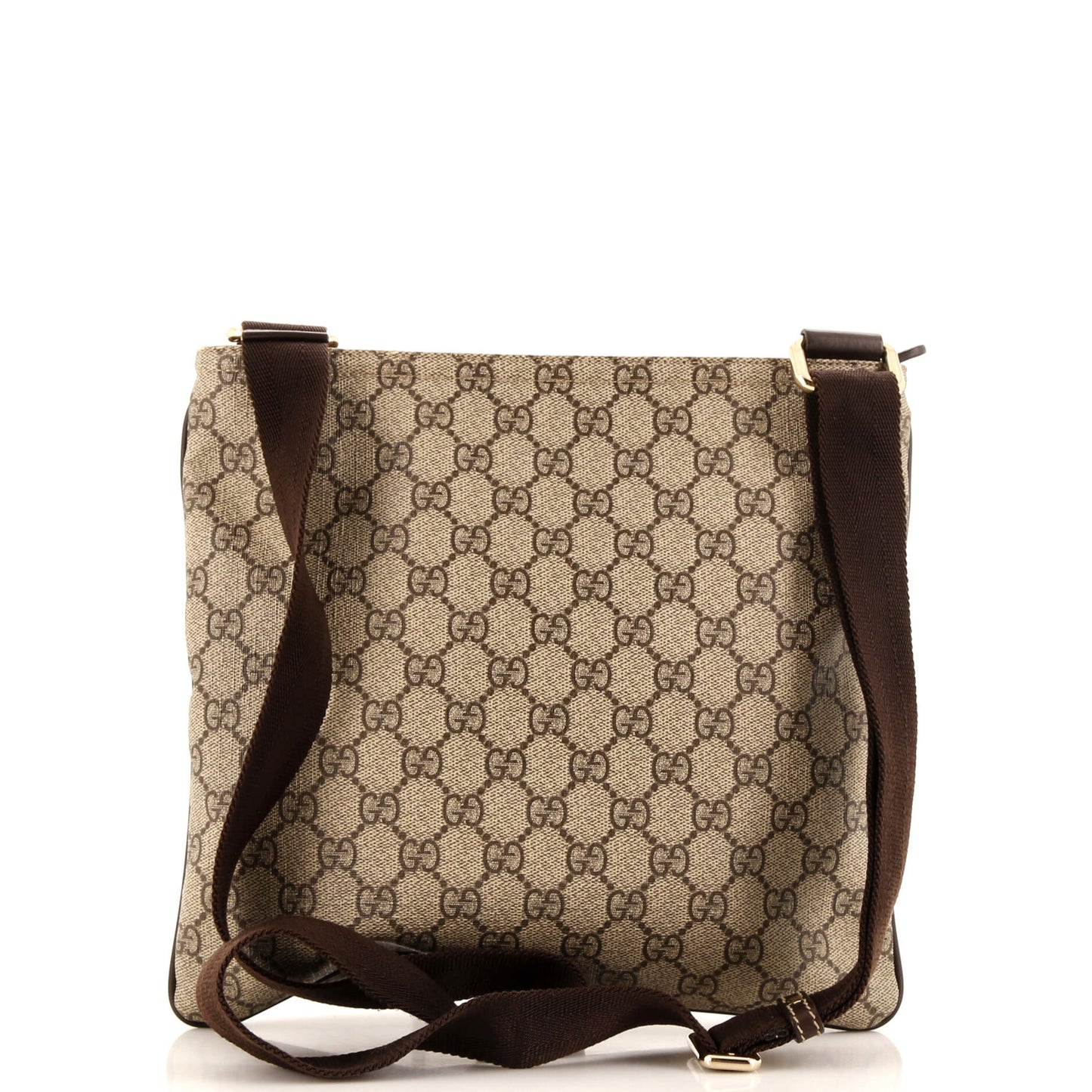 Front Zip Flat Messenger Bag GG Coated Canvas Medium