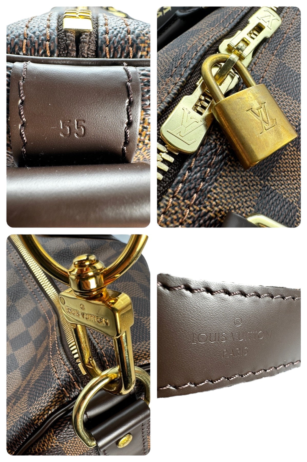Louis Vuitton Damier Ebene BandouliÃ¨re Keepall 55