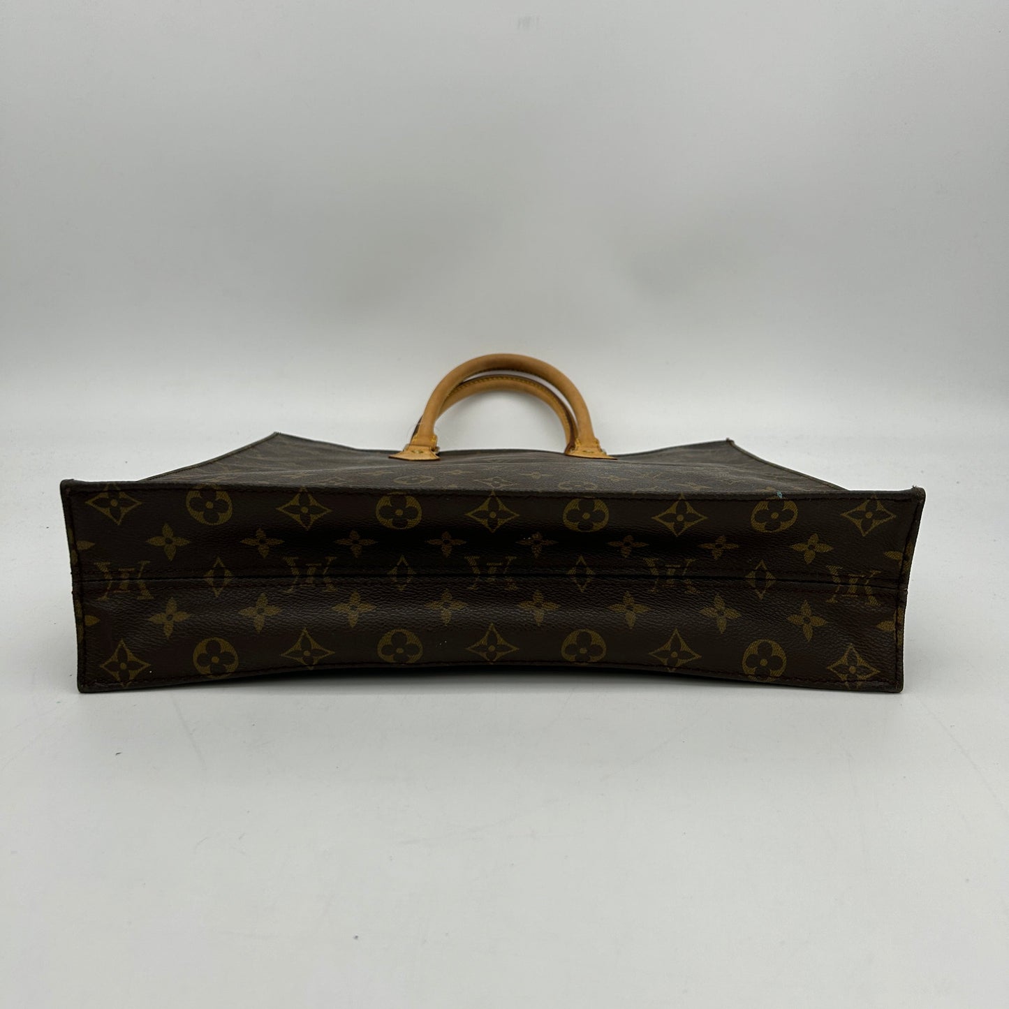 Louis Vuitton Sac Plat Monogram Brown Leather Tote Bag Medium