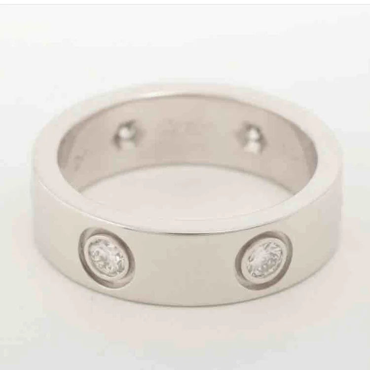 Cartier K18WG Full Diamond Love Ring #50 US5.25