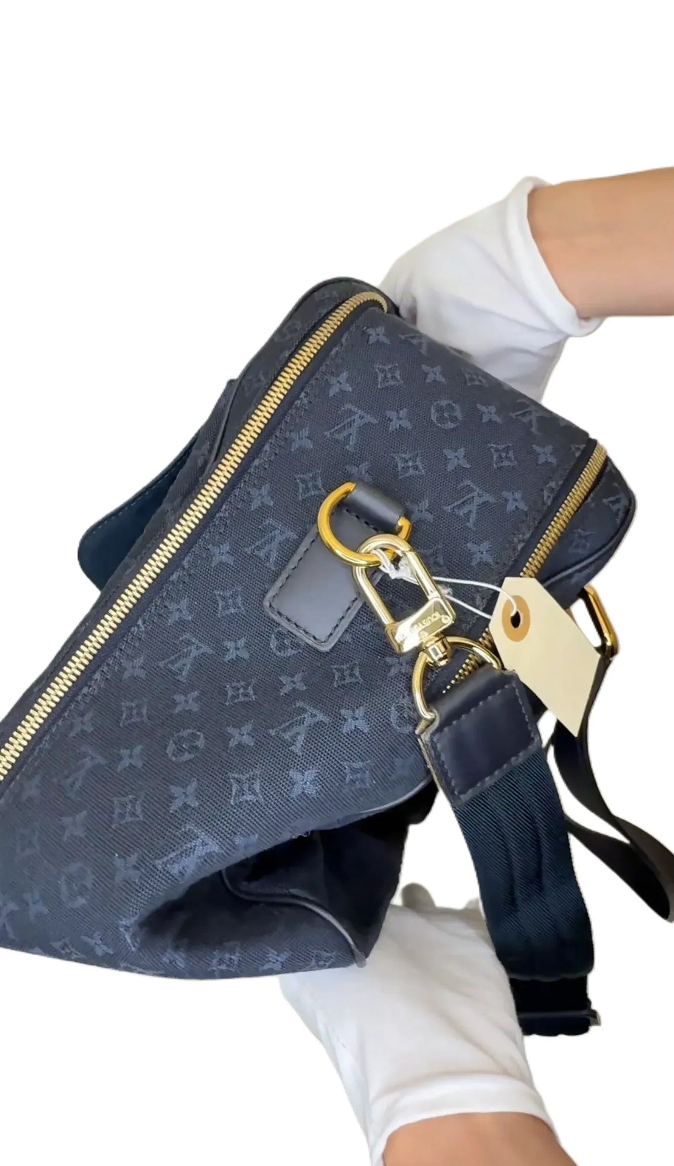 Louis Vuitton Claudine Handbag Mini Lin Black B9-49