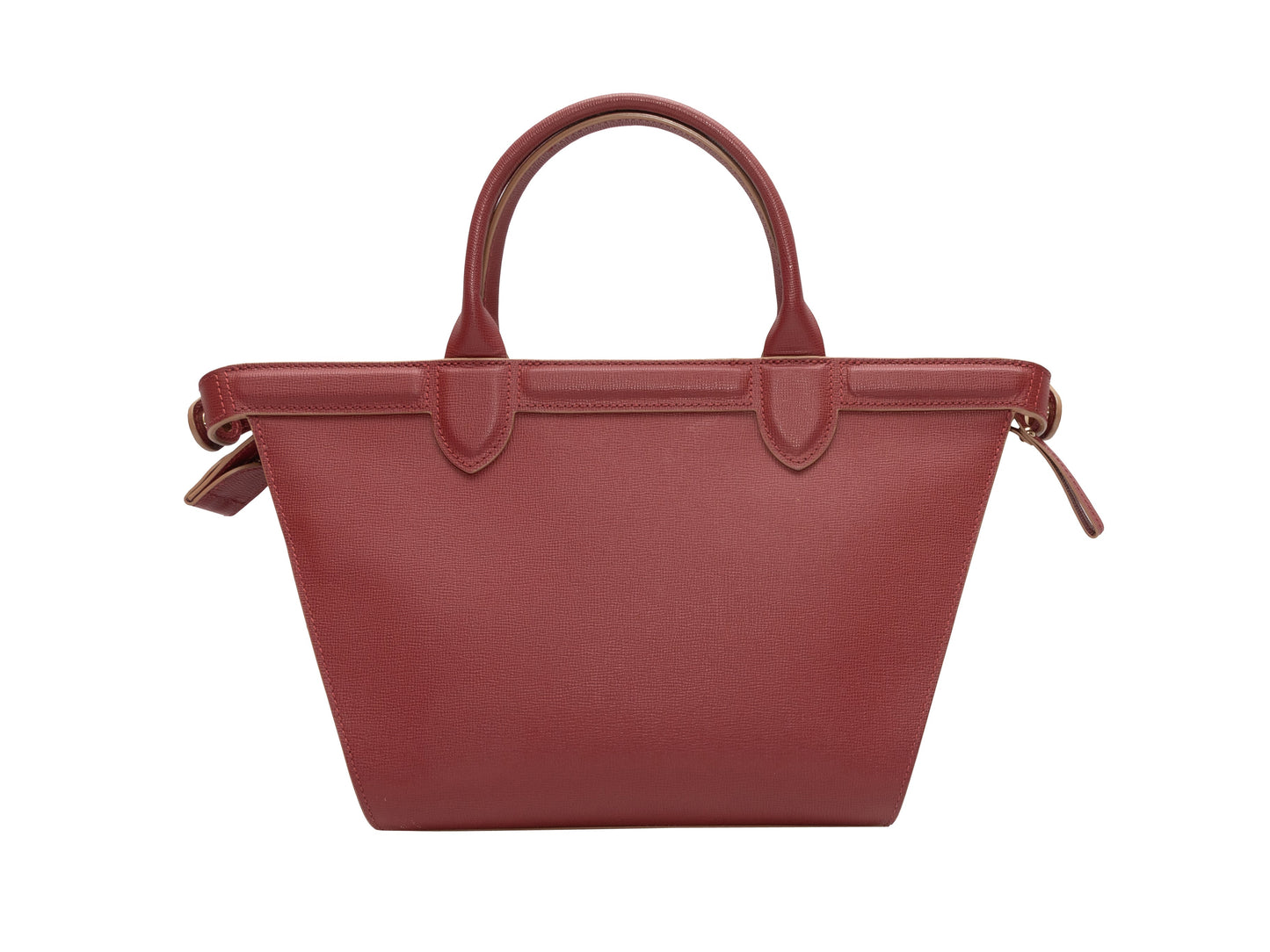 Red Longchamp Le Pliage Leather Tote