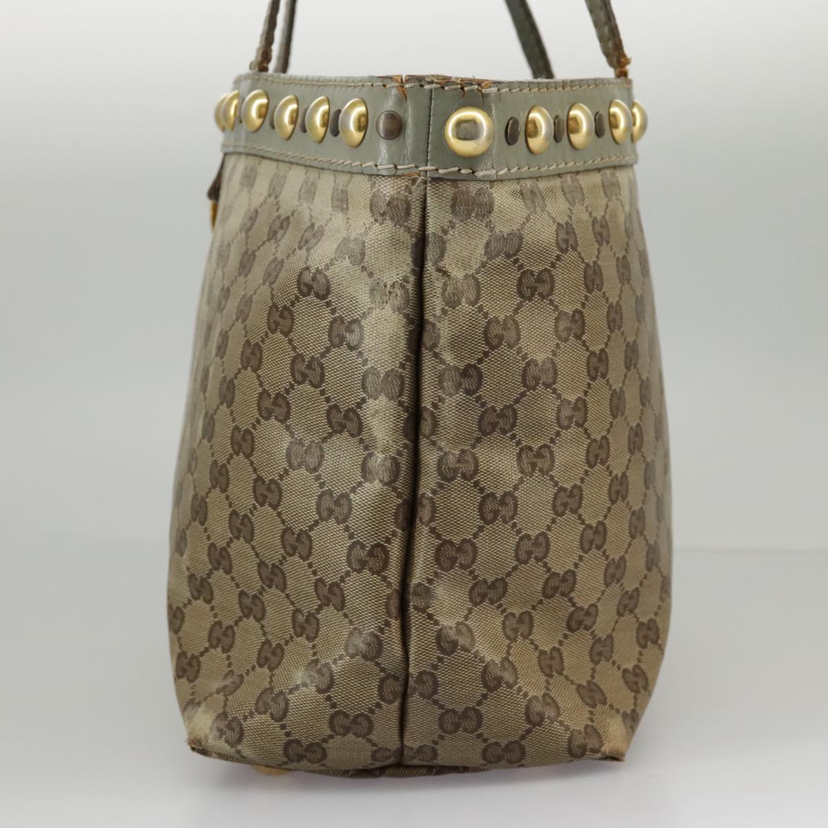 GUCCI GG Crystal Tote Bag Beige Gold 207291 100022