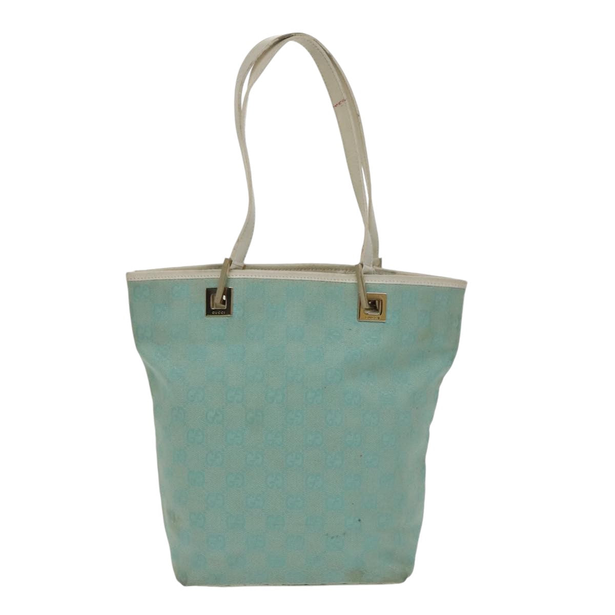 GUCCI GG Canvas Hand Bag Light Blue Gold 002 1099 100023