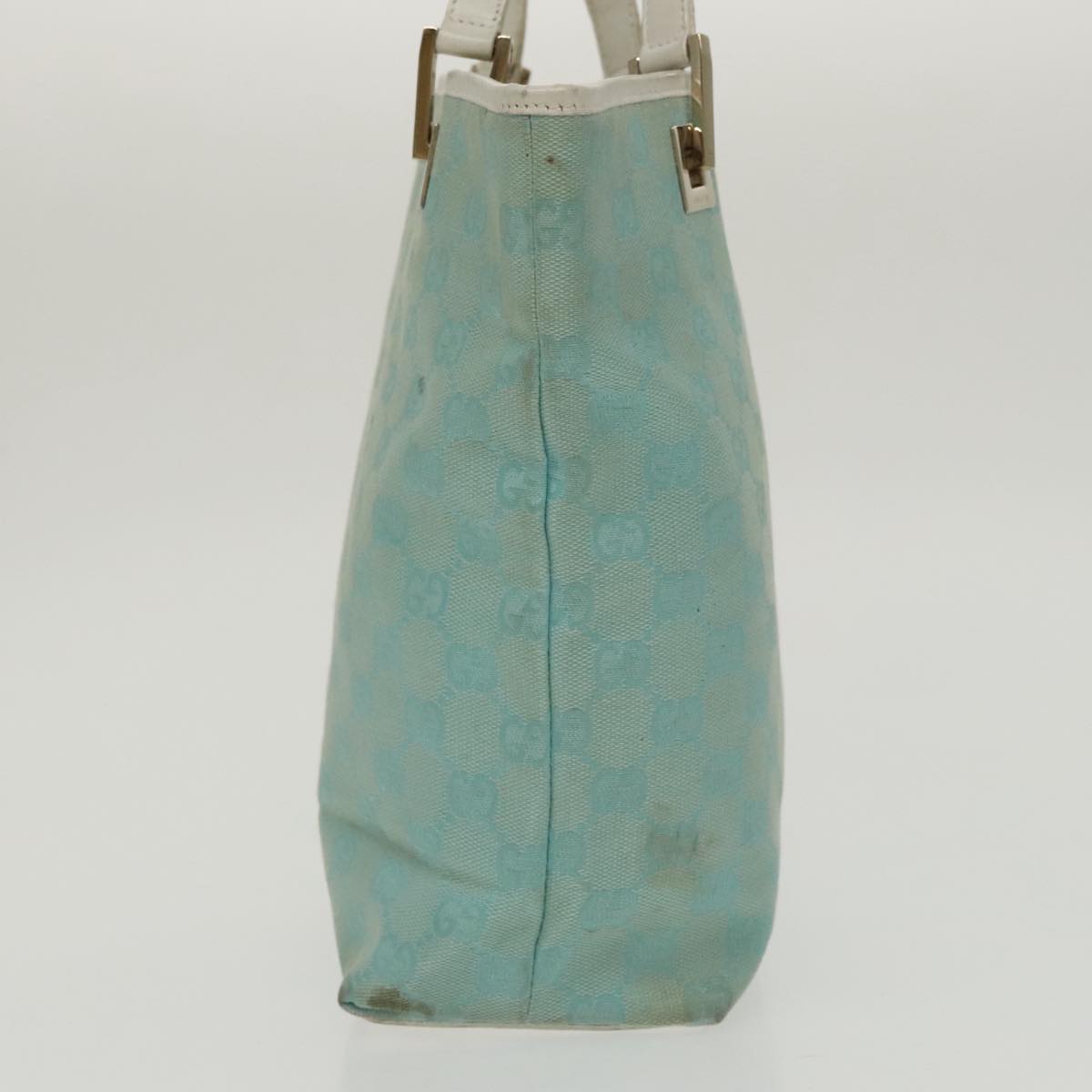 GUCCI GG Canvas Hand Bag Light Blue Gold 002 1099 100023
