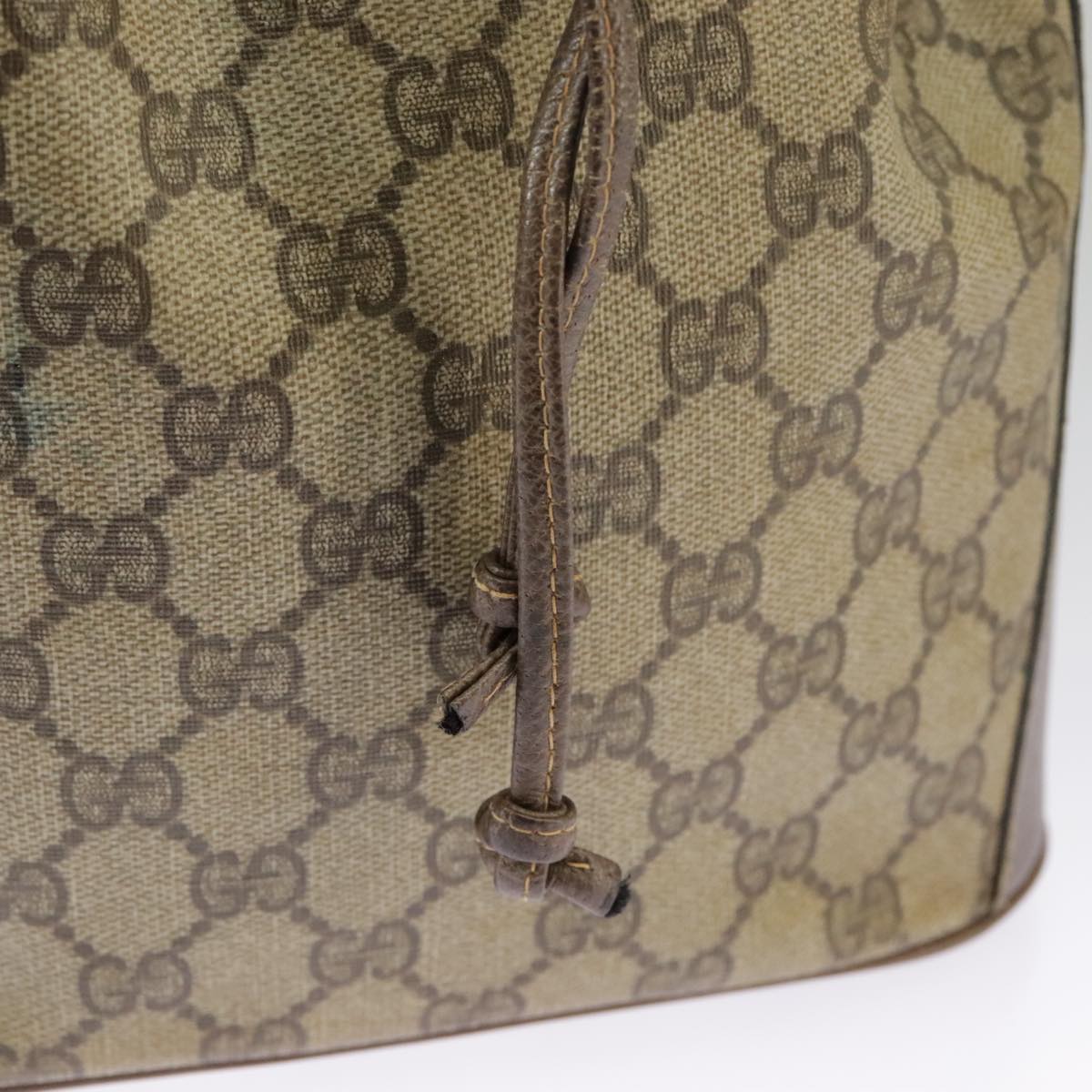 GUCCI GG Supreme Web Sherry Line Shoulder Bag PVC Beige 41 02 034 100025