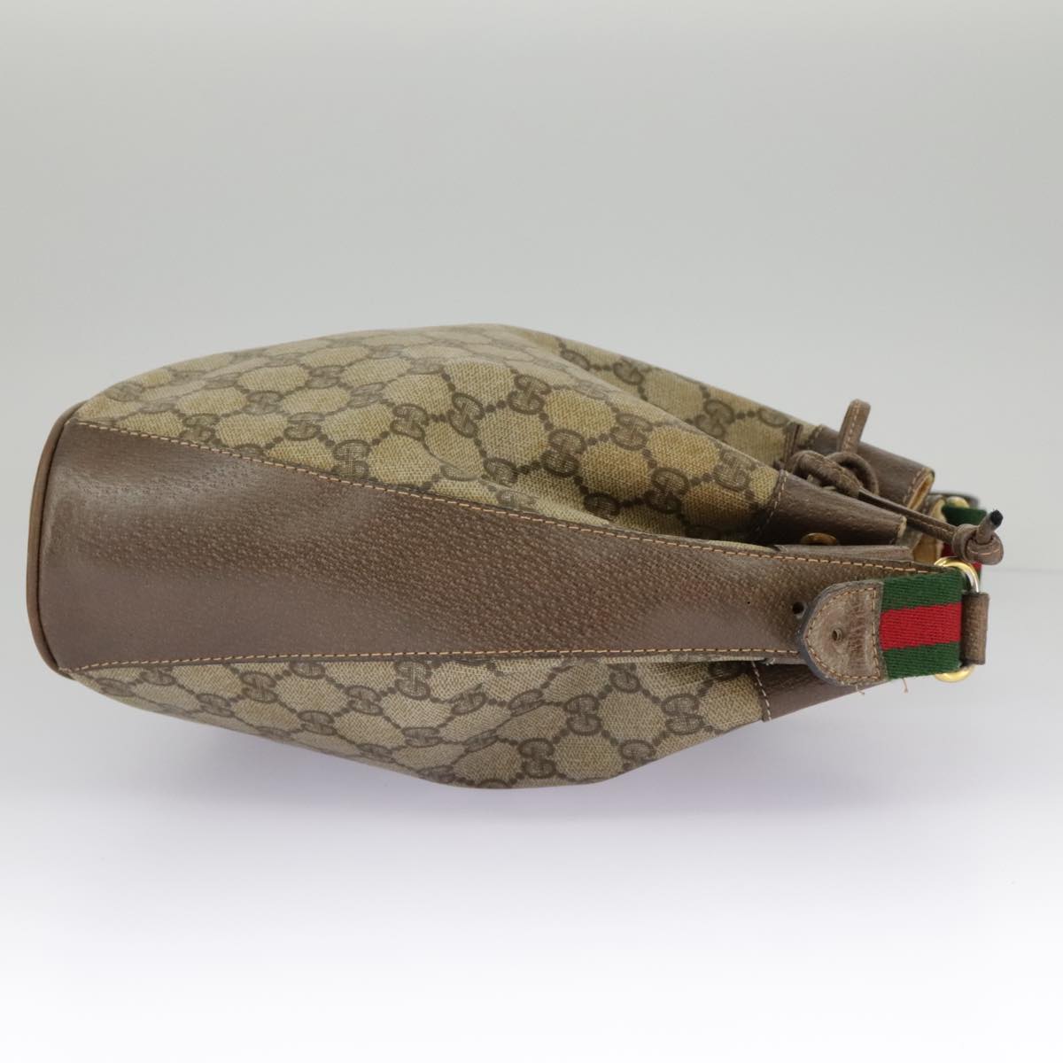 GUCCI GG Supreme Web Sherry Line Shoulder Bag PVC Beige 41 02 034 100025