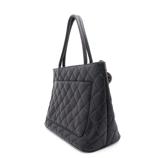 CHANEL Medallion Tote BlackA01804 Caviar Leather