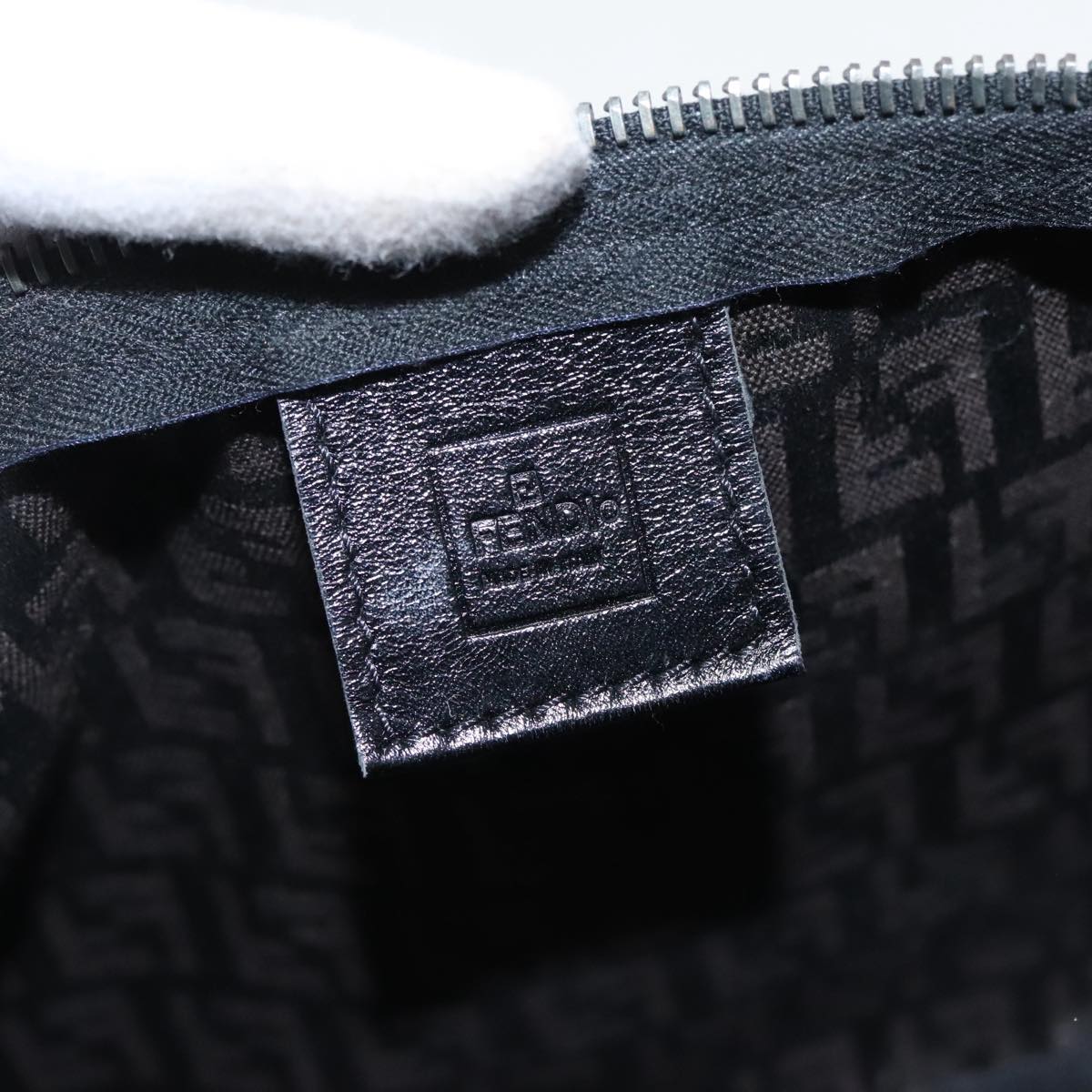 FENDI Zucchino Canvas Hand Bag Black 100056