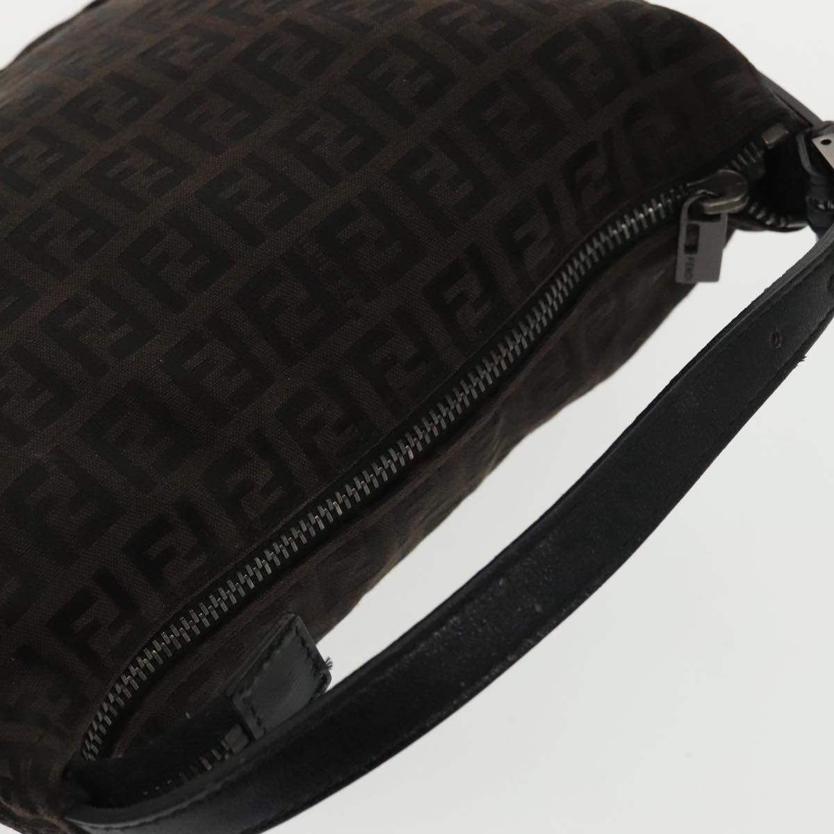 FENDI Zucchino Canvas Hand Bag Black 100056