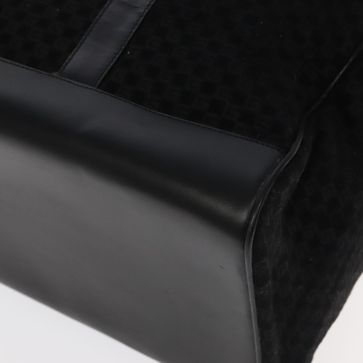 GUCCI Square GG Canvas Tote Bag Outlet Black Silver 91384 100086