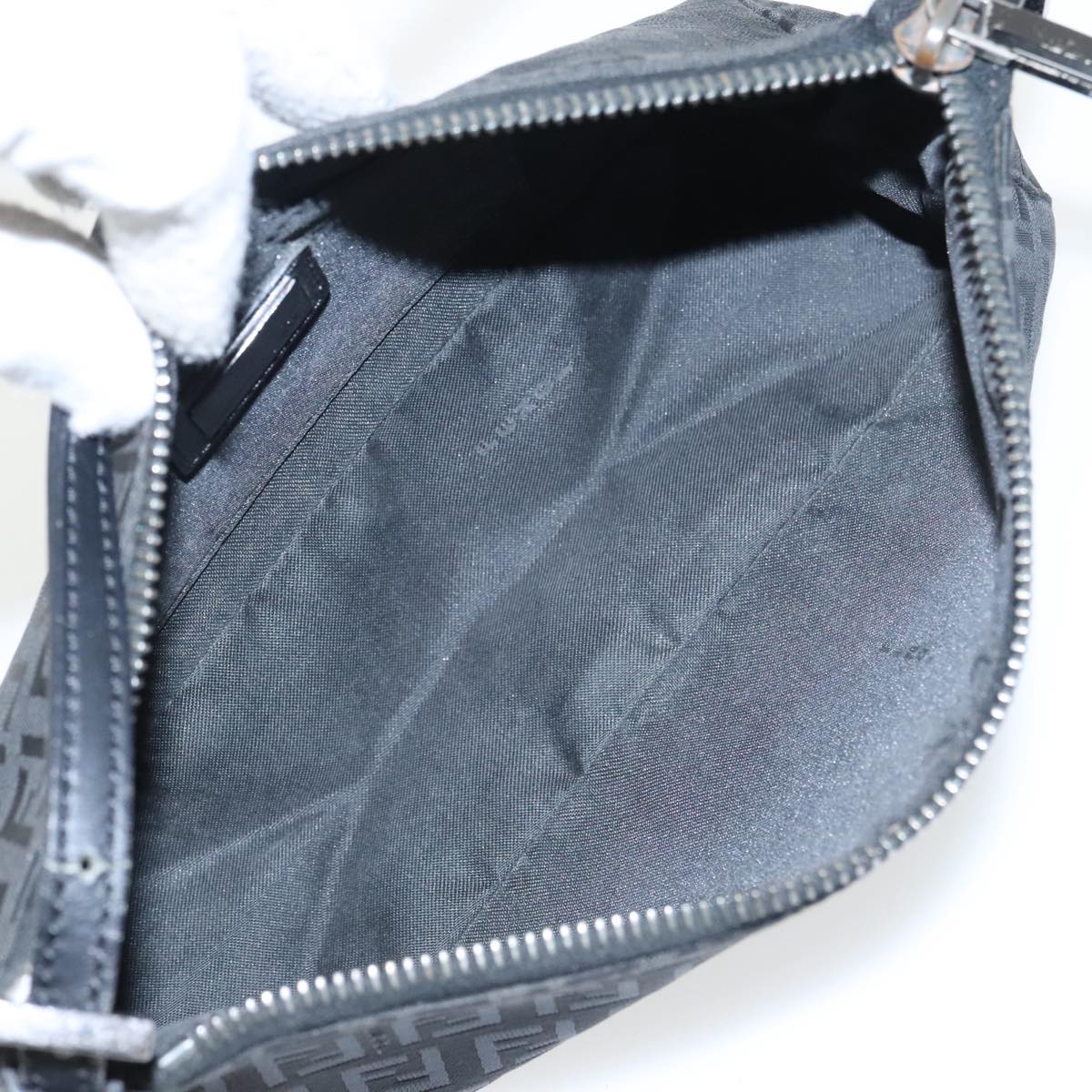 FENDI Zucchino Canvas Accessory Pouch Black 100099