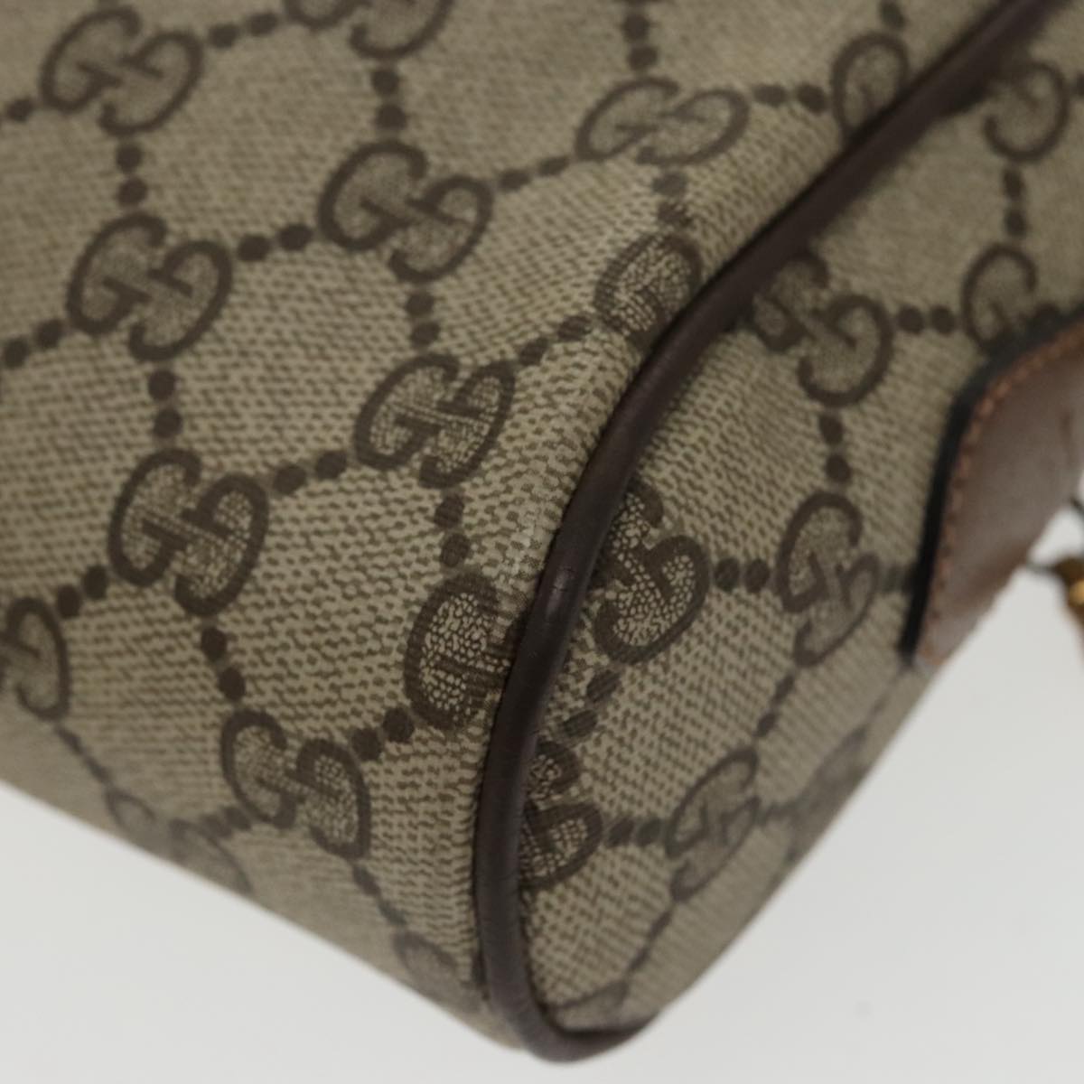 GUCCI GG Supreme Web Sherry Line Shoulder Bag PVC Beige 32 02 004 100146
