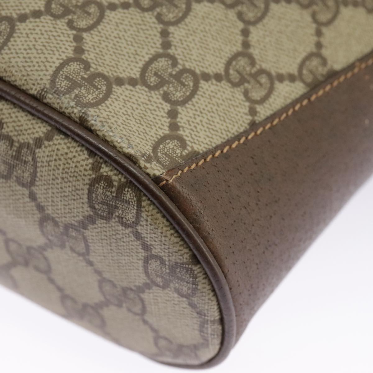 GUCCI GG Supreme Web Sherry Line Shoulder Bag PVC Beige 164 02 034 100148