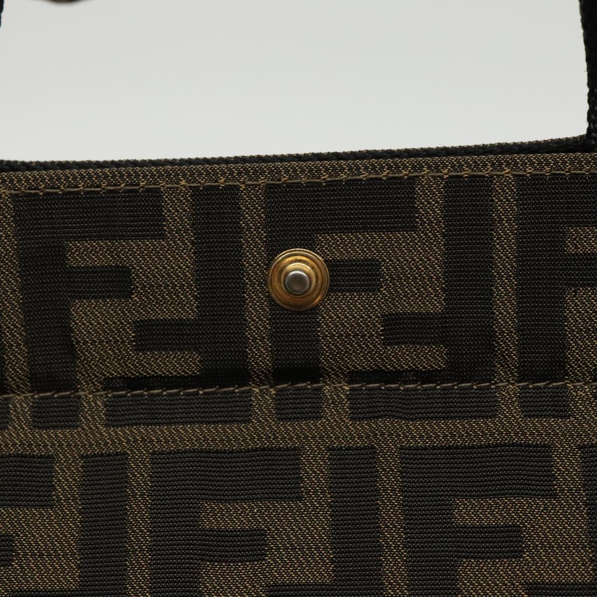 FENDI Zucca Canvas Hand Bag Brown Black 100153