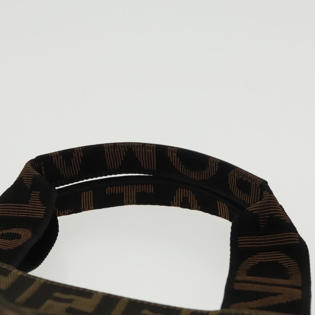 FENDI Zucca Canvas Hand Bag Brown Black 100153