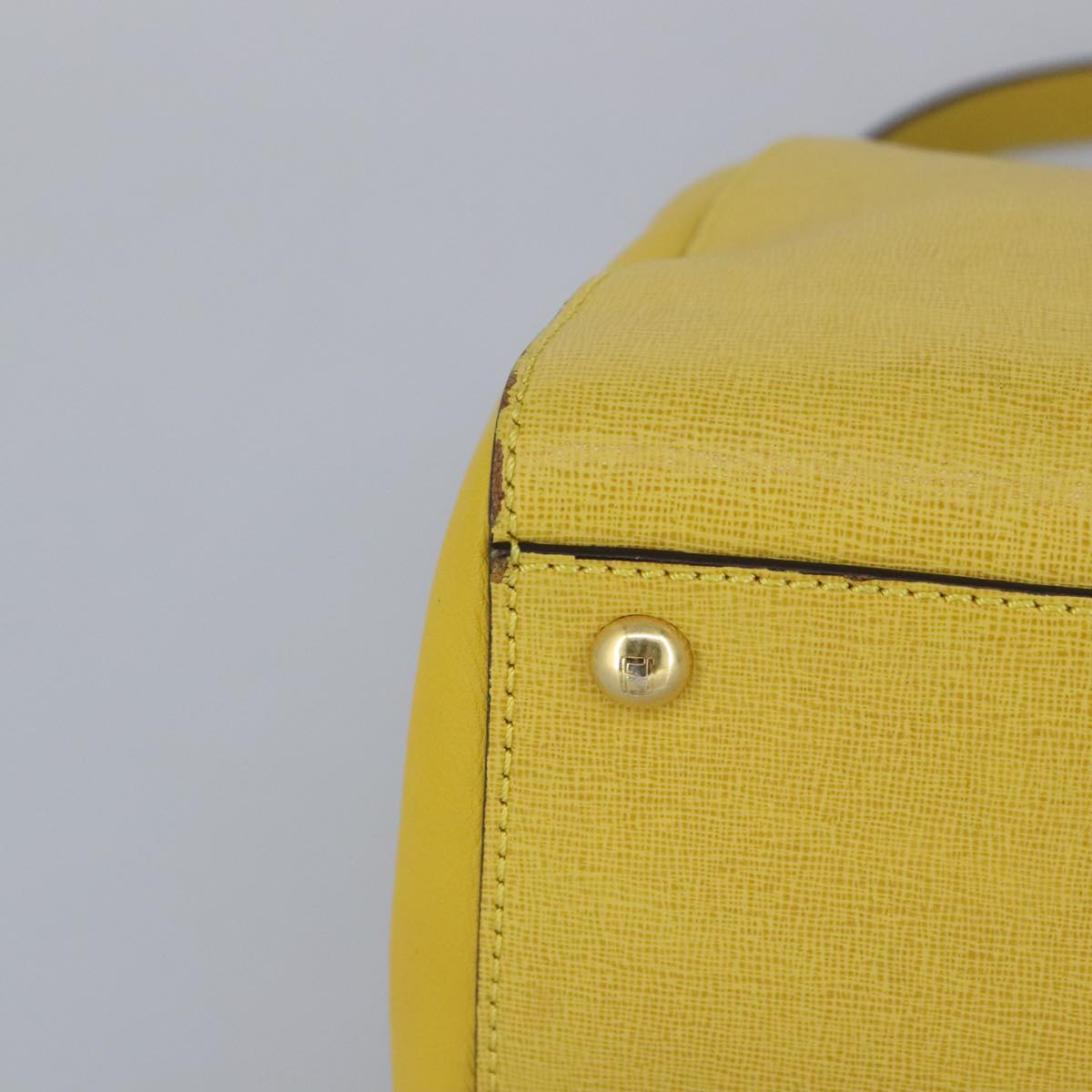 FENDI To joule Hand Bag Leather 2way Yellow Gold 100188
