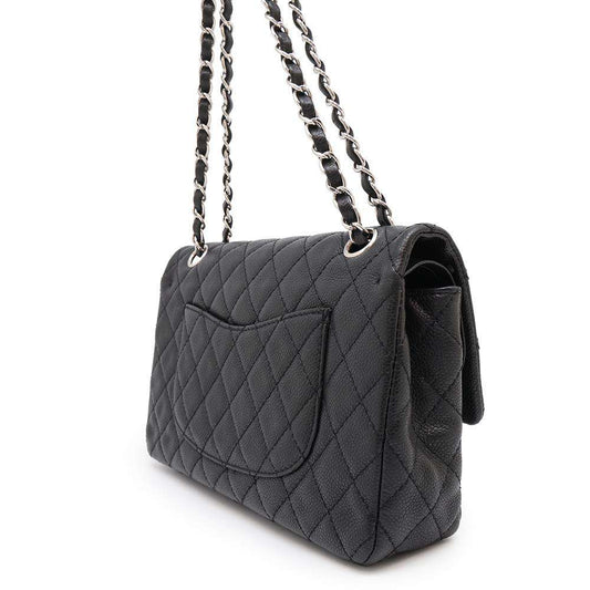 CHANEL Matelasse ChainShoulder Bag BlackA01112 Soft Caviar Leather Size 25